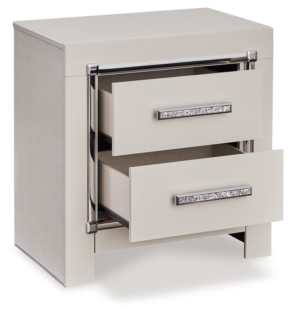 Zyniden - Silver - Two Drawer Night Stand - Urban Living Furniture (Los Angeles, CA)