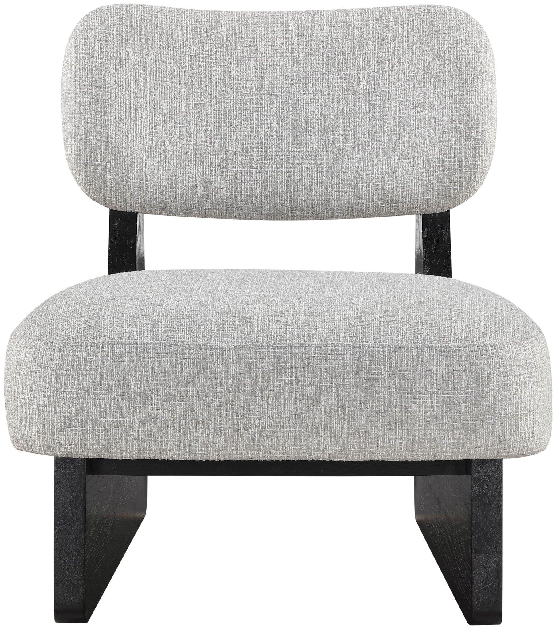 Vetra - Linen Textured Fabric Upholstered Accent Chair With Black Base