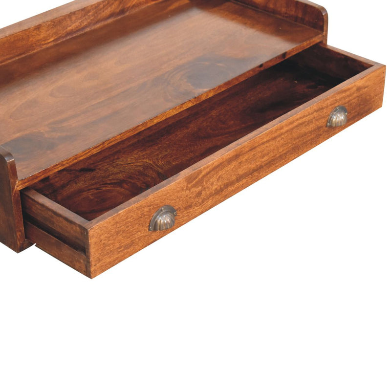 Floating Circle Bedside Table - Chestnut