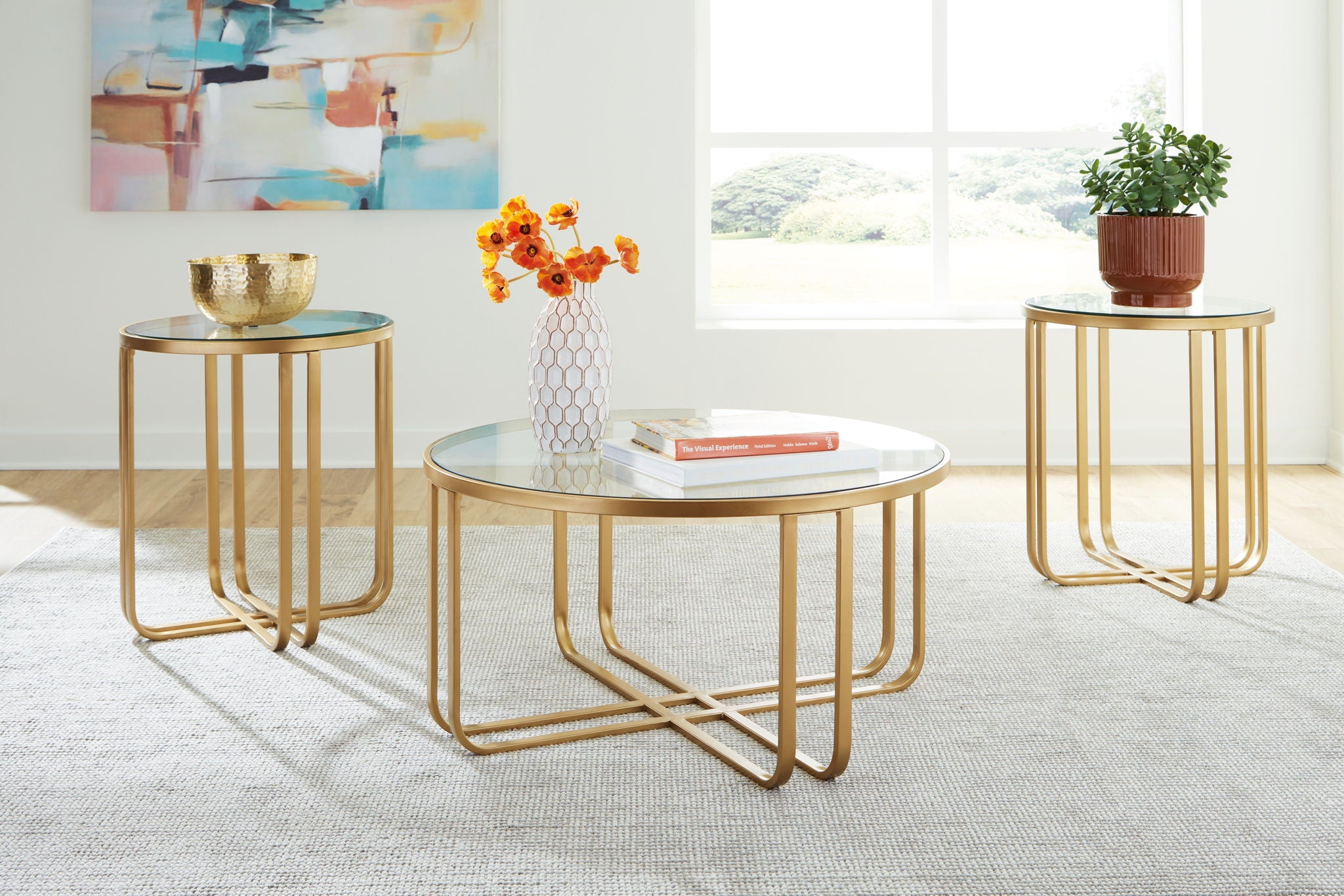 Milloton - Gold - Occasional Table Set (Set of 3) - Urban Living Furniture (Los Angeles, CA)