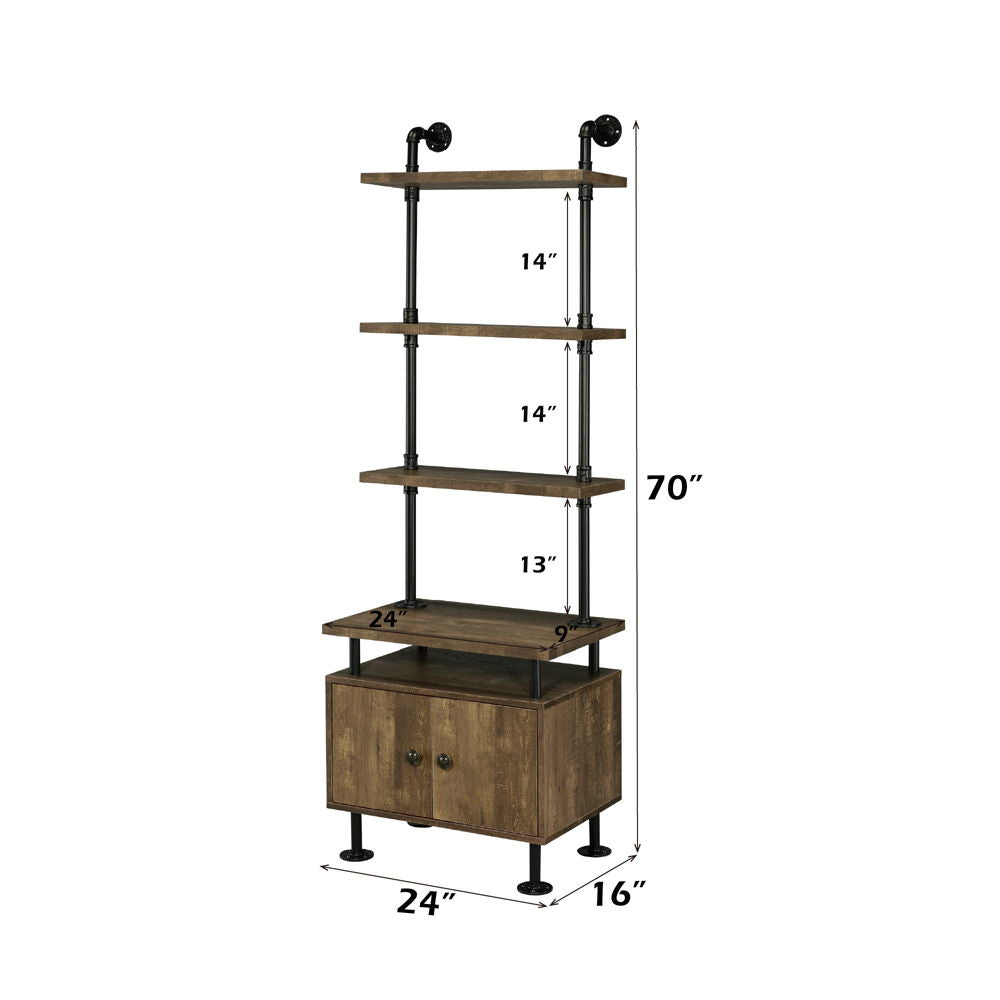 Ensata II - TV Stand Side Pier - Rustic Oak & Black - Urban Living Furniture (Los Angeles, CA)