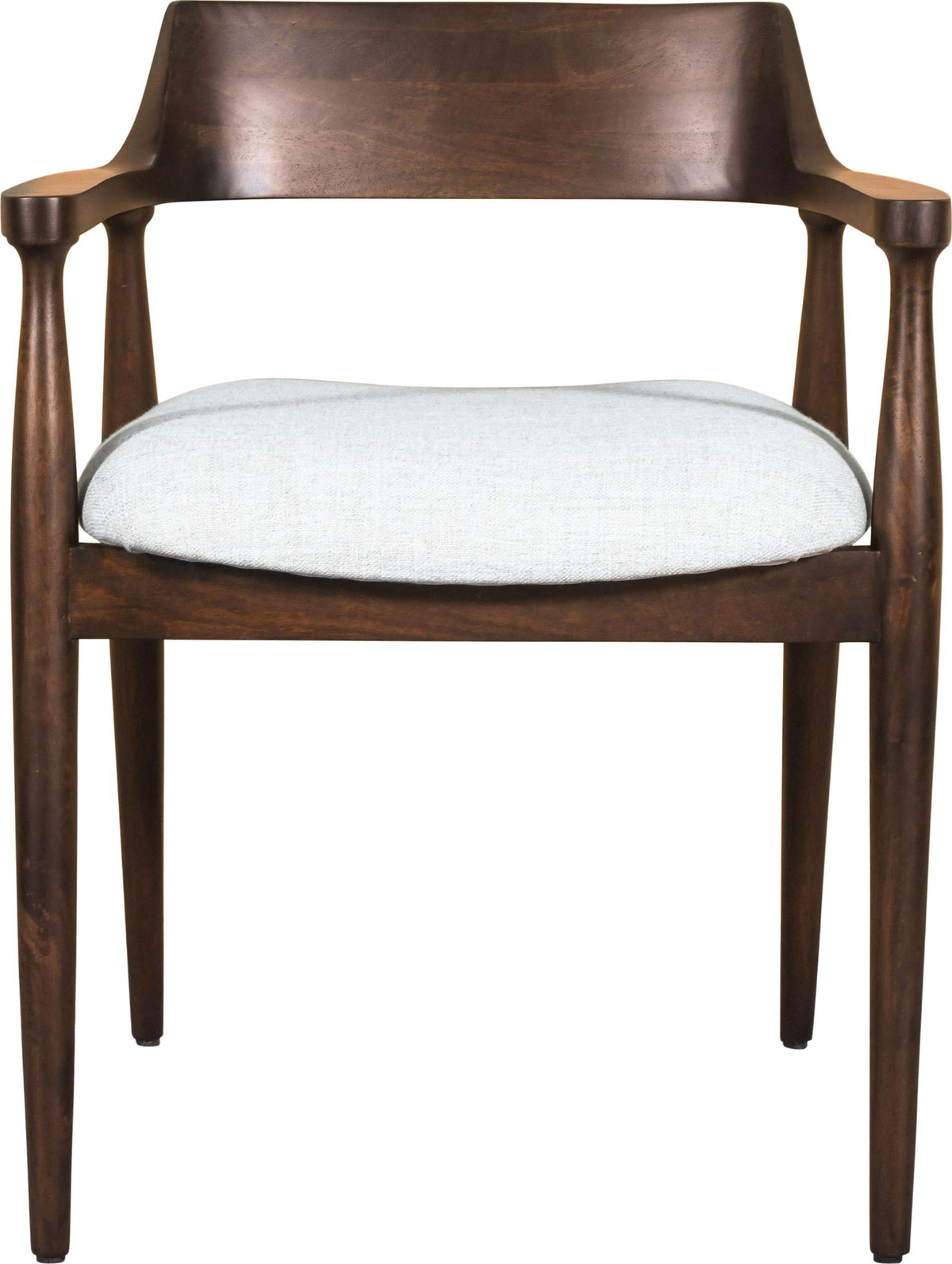 Amaroo - Solid Mango Linen Upholstered Dining Arm Chair - Honey Date / Off-White