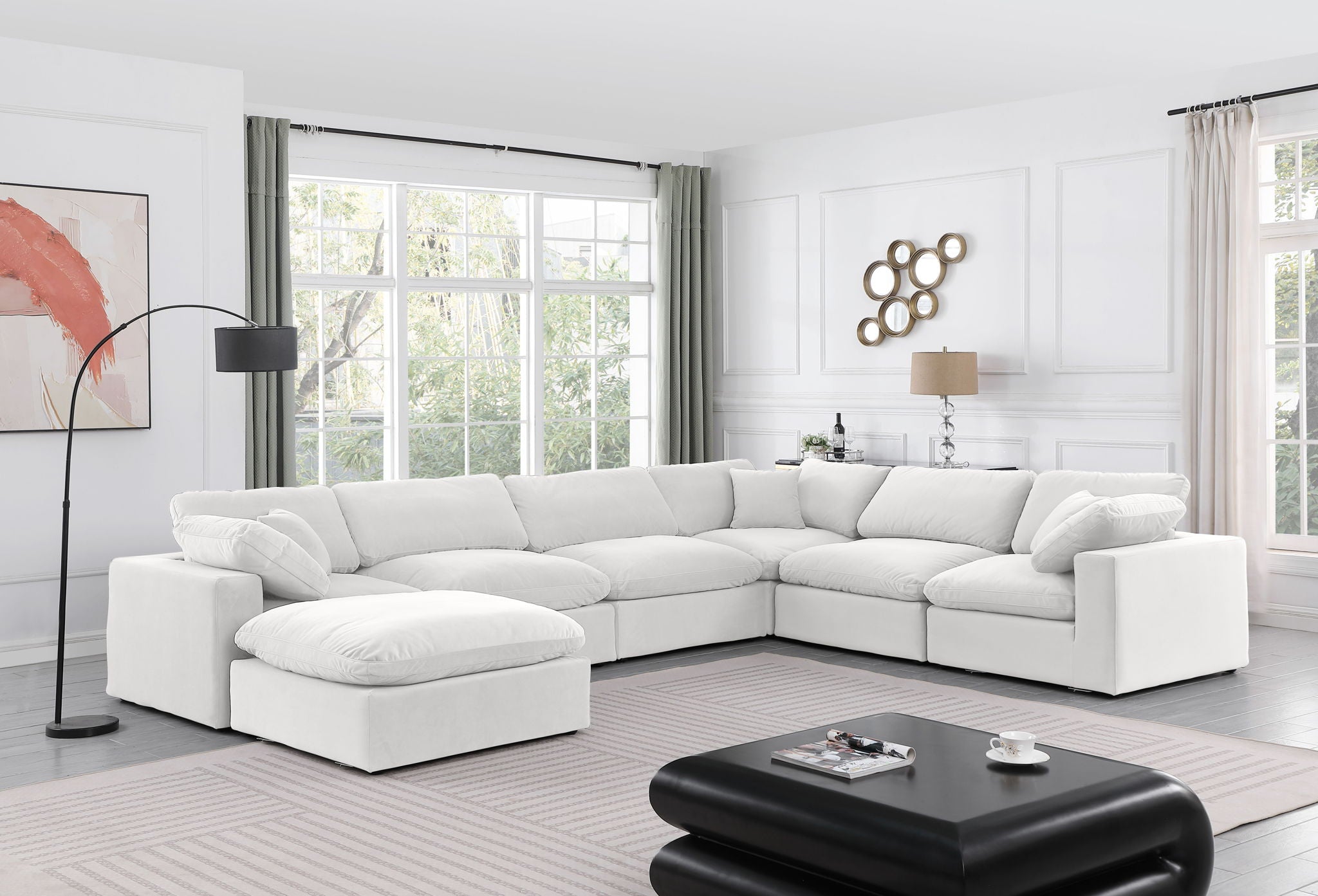 Comfy - 7 Piece Velvet Modular Sectional With Chaise - Urban Living Furniture (Los Angeles, CA)