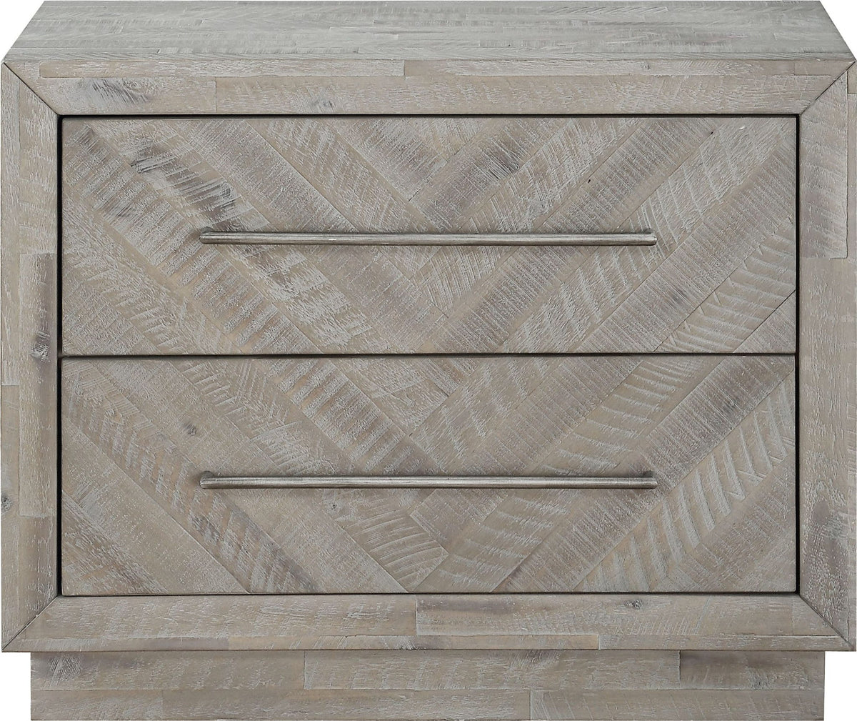Alexandra - Solid Wood Two Drawer Nightstand - Rustic Latte
