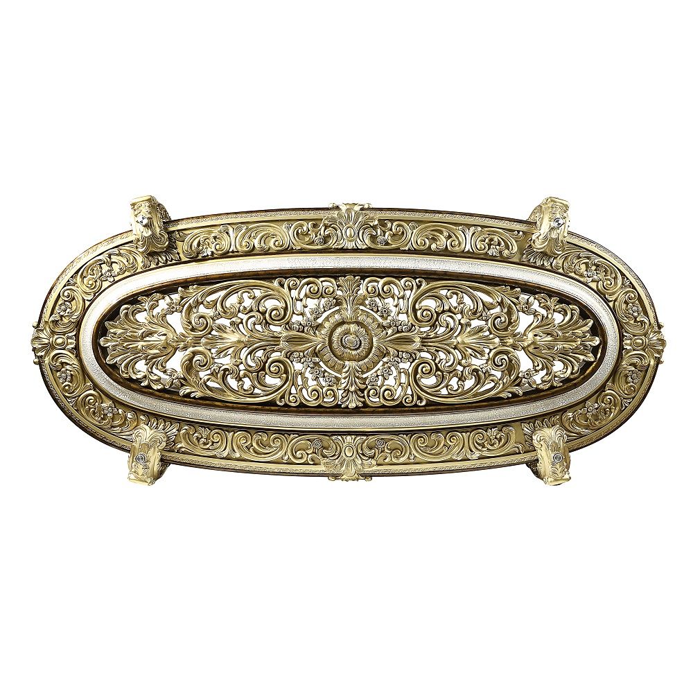 Desiderius - Dining Table - Antique Gold & Hand-Painted Brown - Urban Living Furniture (Los Angeles, CA)