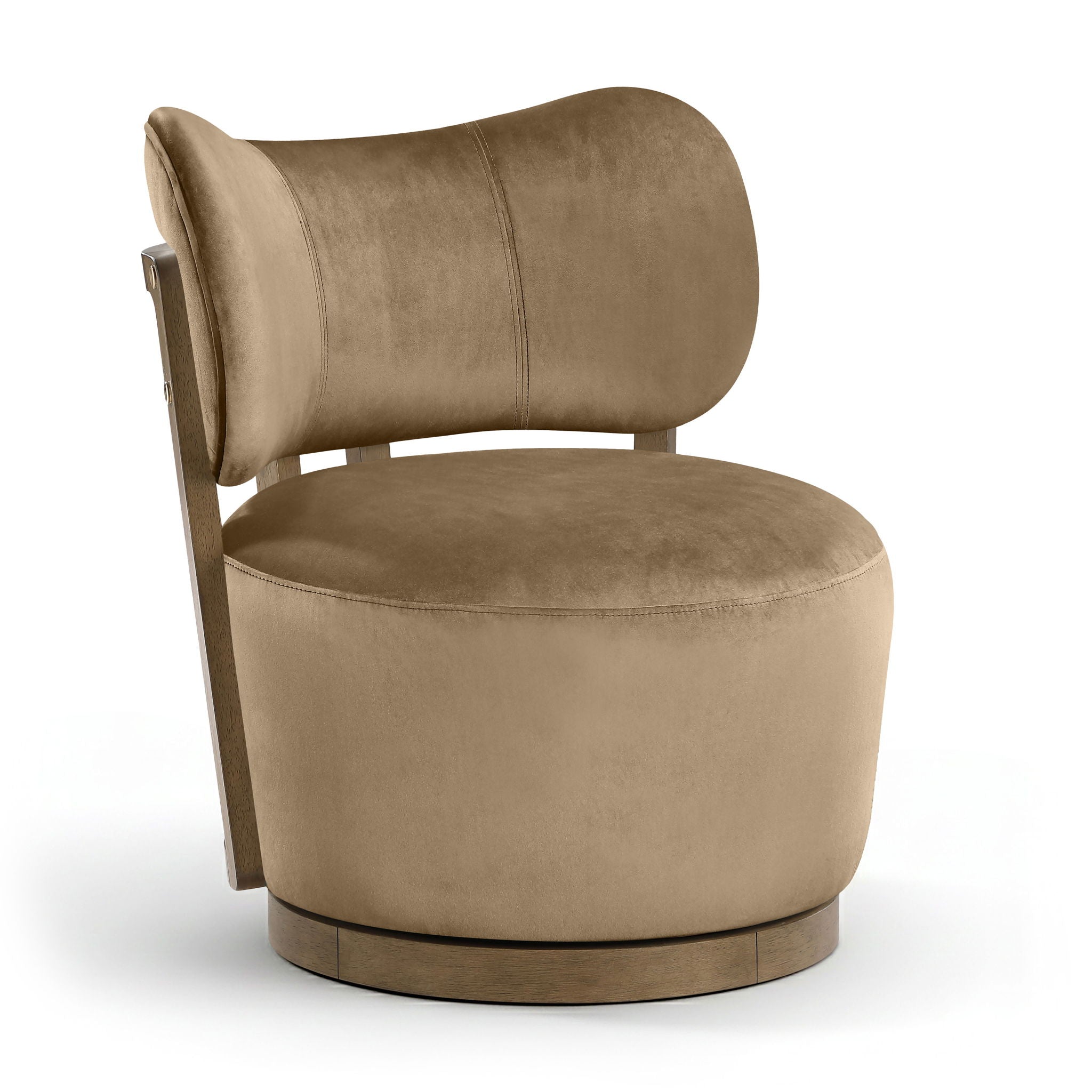 Elara - Velvet Upholstered Swivel Accent Chair - Stained Brown - Urban Living Furniture (Los Angeles, CA)