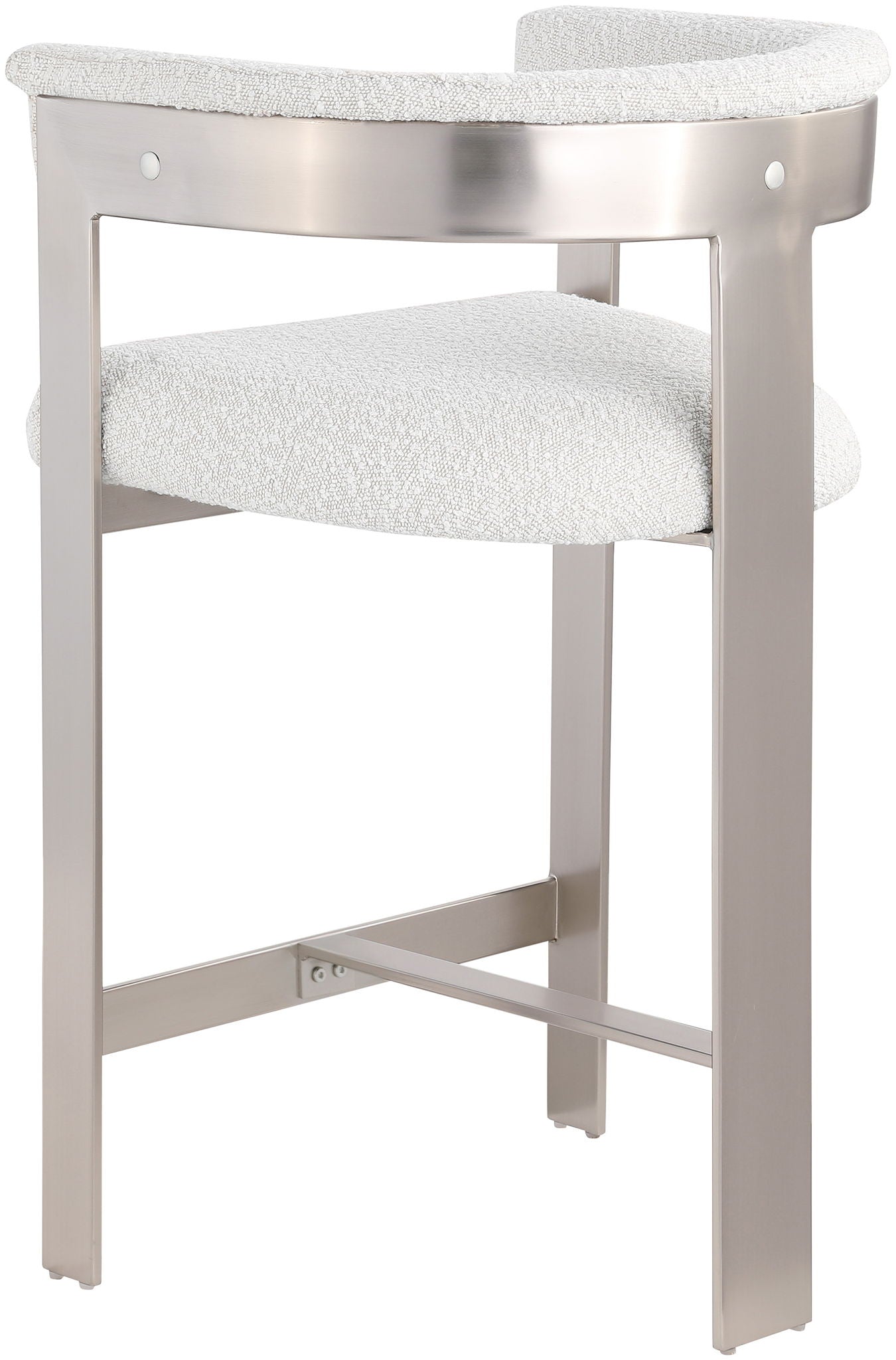 Romeo - Boucle Counter Stool With Silver Base (Set of 2) - Urban Living Furniture (Los Angeles, CA)