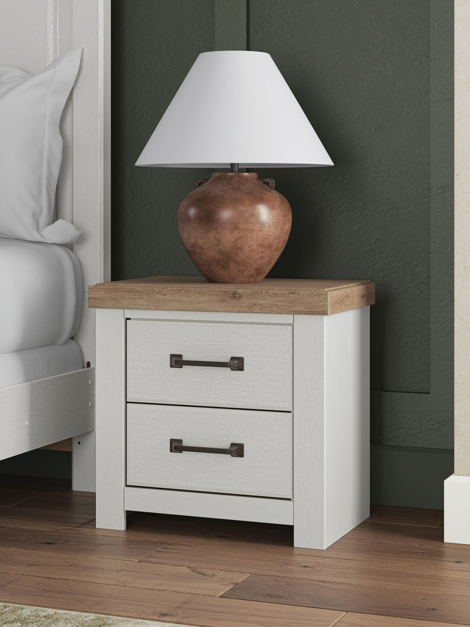 Savonport - Two Drawer Night Stand - White / Brown - Urban Living Furniture (Los Angeles, CA)