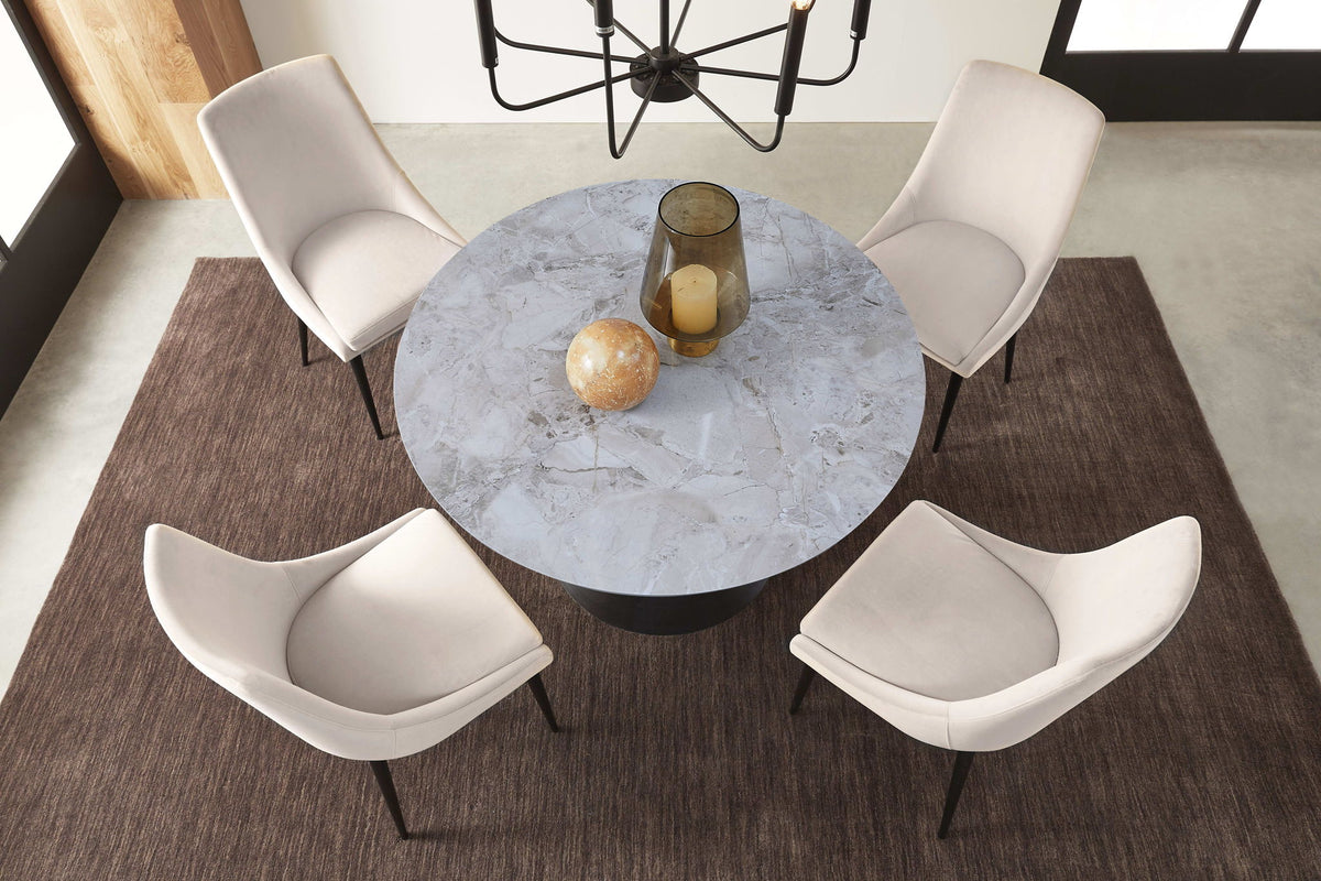 Winston - Stone Top Metal Base Round Dining Table