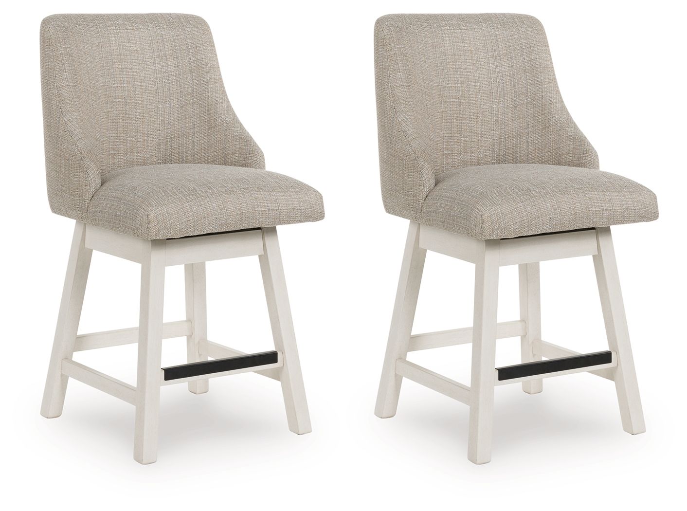 Robbinsdale - Antique White - Upholstered Swivel Curved Back Barstool (Set of 2) - Urban Living Furniture (Los Angeles, CA)