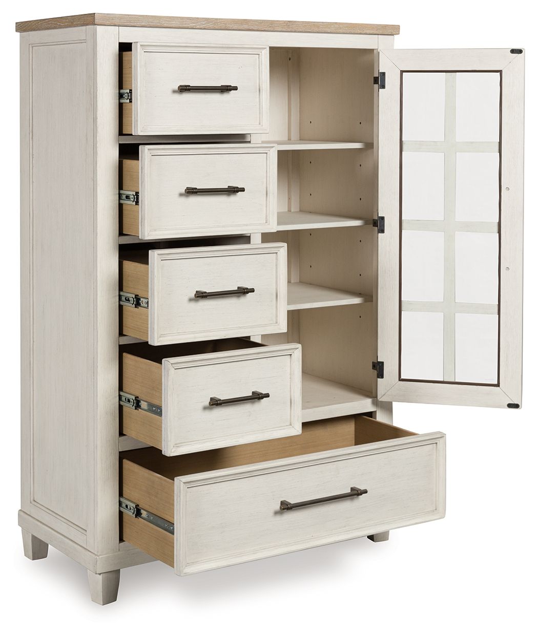 Shaybrock - Antique White / Brown - Door Chest - Urban Living Furniture (Los Angeles, CA)
