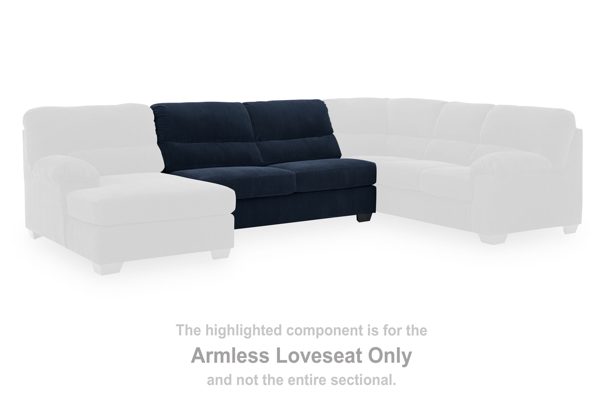 SimpleJoy - Armless Loveseat - Navy - Urban Living Furniture (Los Angeles, CA)
