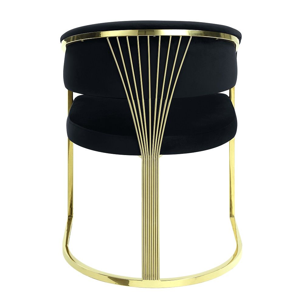 Fallon - Side Chair - Black Velvet & Mirrored Gold - Urban Living Furniture (Los Angeles, CA)