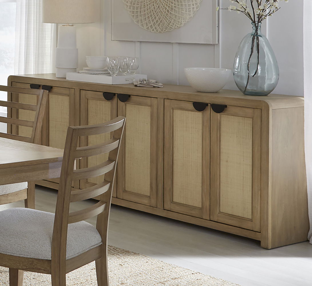 Escape - 90" Console With Reversible Panel Doors - Glazed Natural Oak Natural Cane - Urban Living Furniture (Los Angeles, CA)