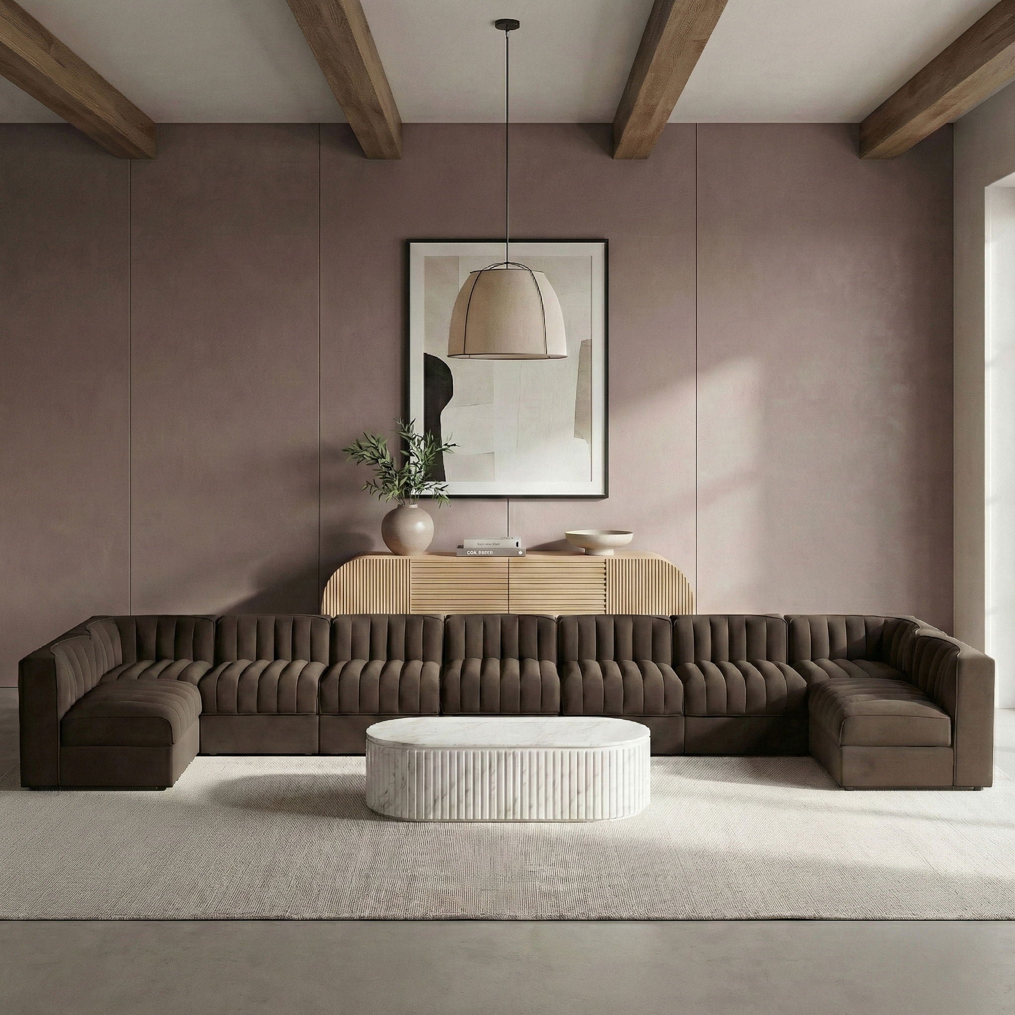 Rummi - Armless Velvet Performance Fabric Upholstered 9 Piece Modular Sectional - Urban Living Furniture (Los Angeles, CA)