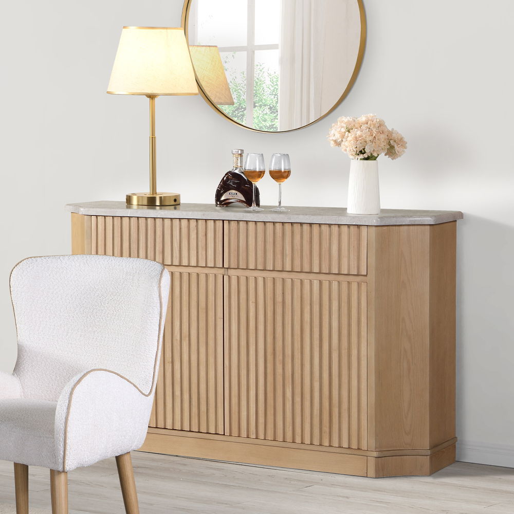Qwin - Server With Marble Top - Oak - Urban Living Furniture (Los Angeles, CA)