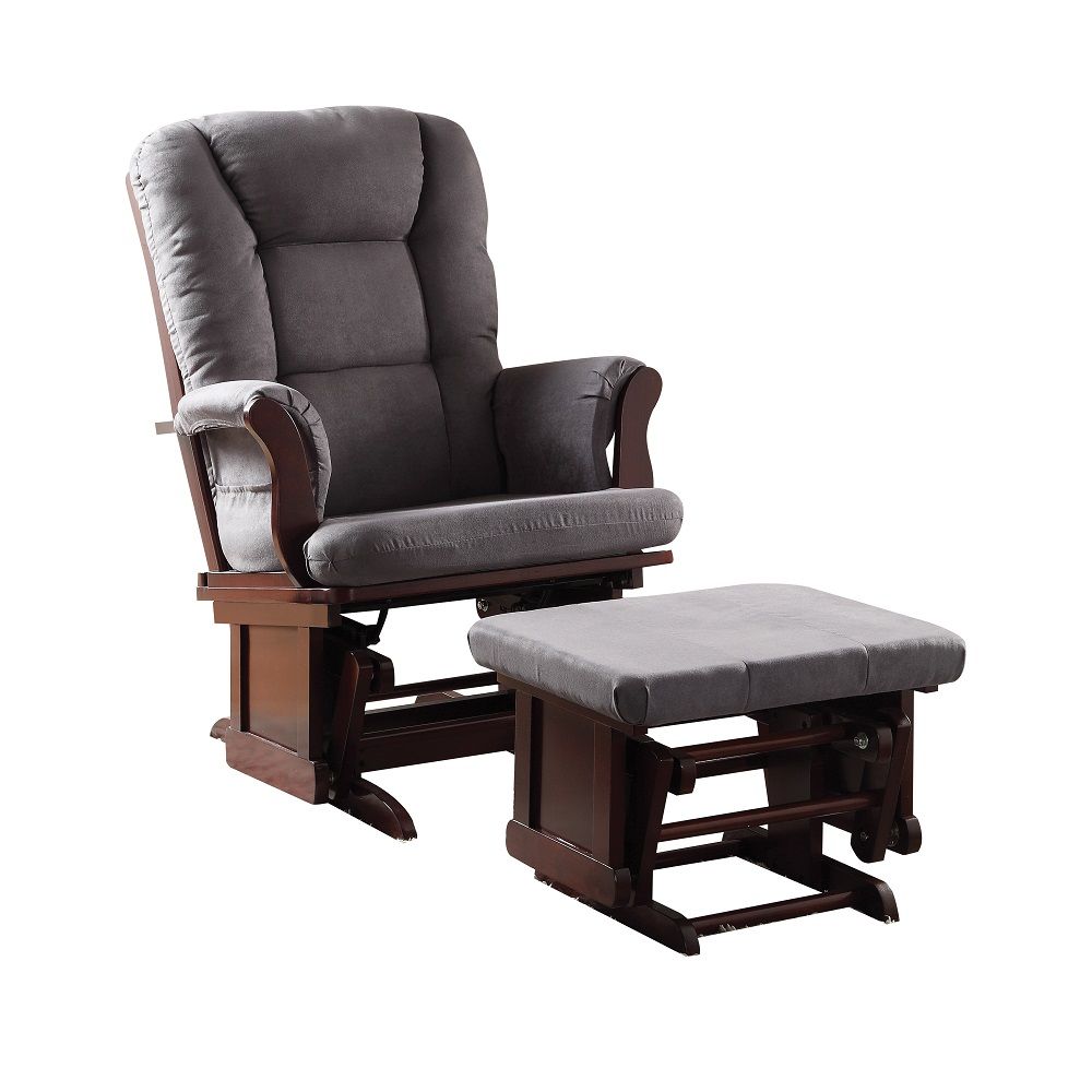 Aeron - Accent Chair - Gray Microfiber & Cherry - Urban Living Furniture (Los Angeles, CA)