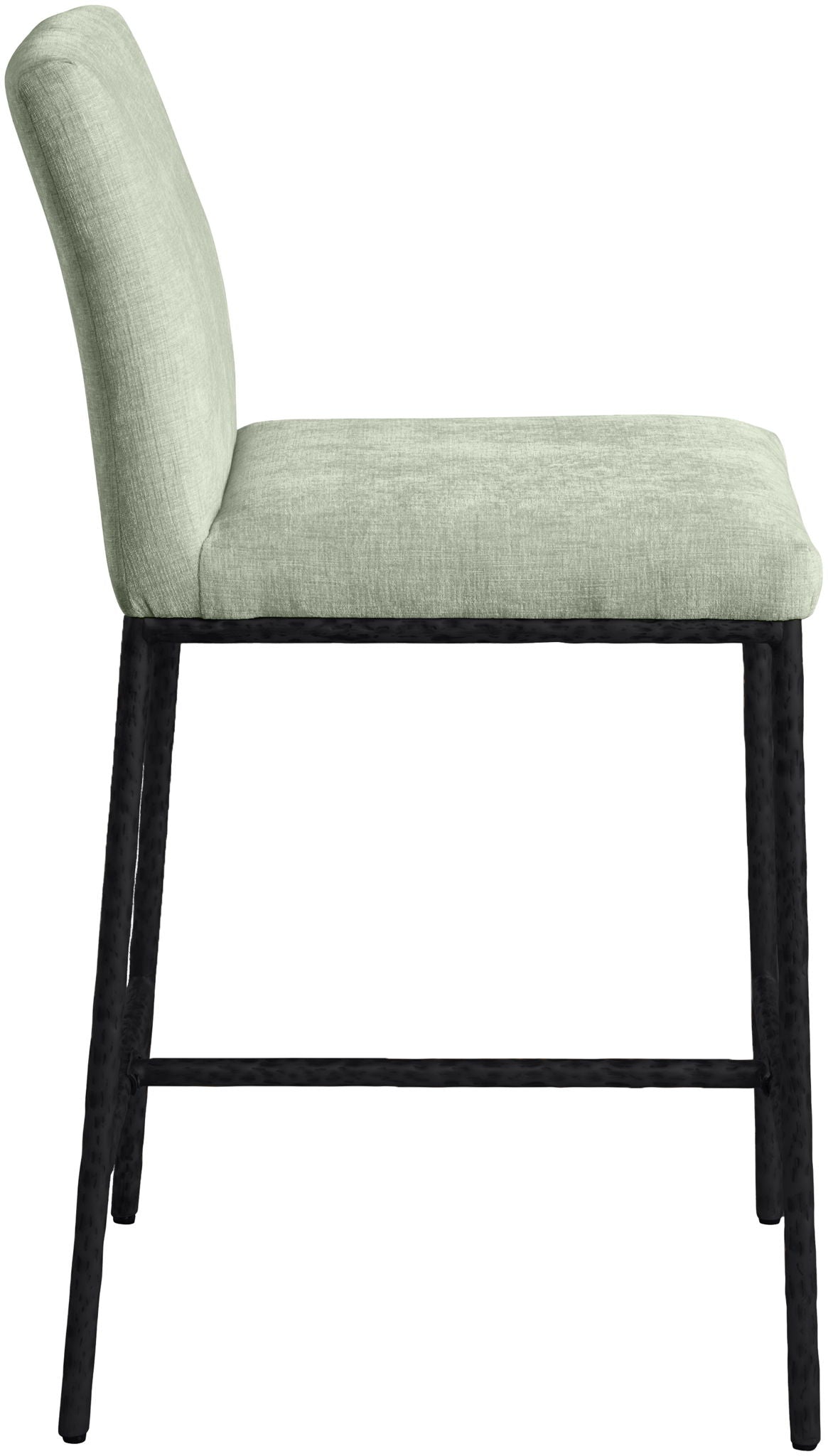 Reeves - Chenille Fabric Upholstered Counter Stool (Set of 2) - Black Base