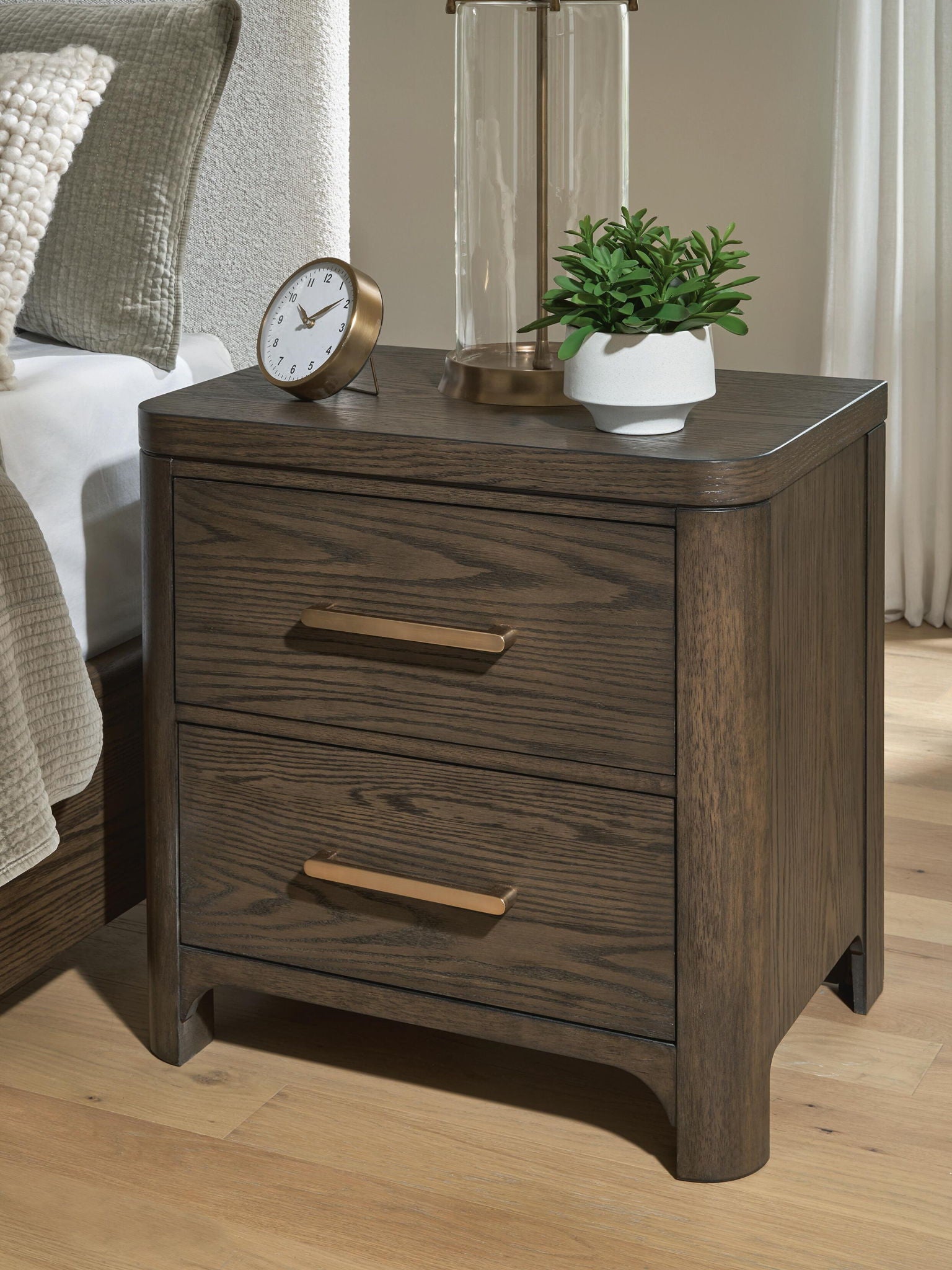 Radkin - Two Drawer Night Stand - Burnished Brown - Urban Living Furniture (Los Angeles, CA)