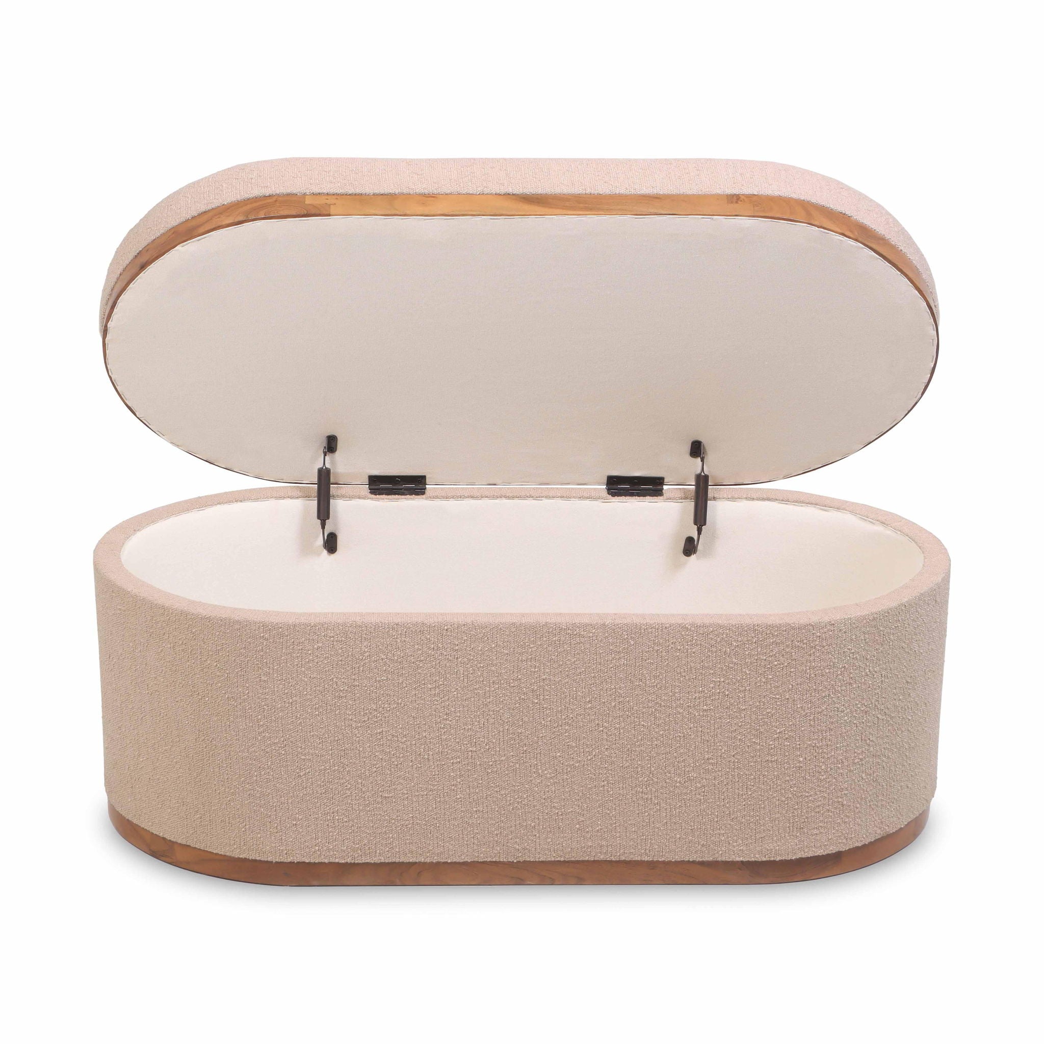 Olivier - Boucle Oval Storage Ottoman - Urban Living Furniture (Los Angeles, CA)