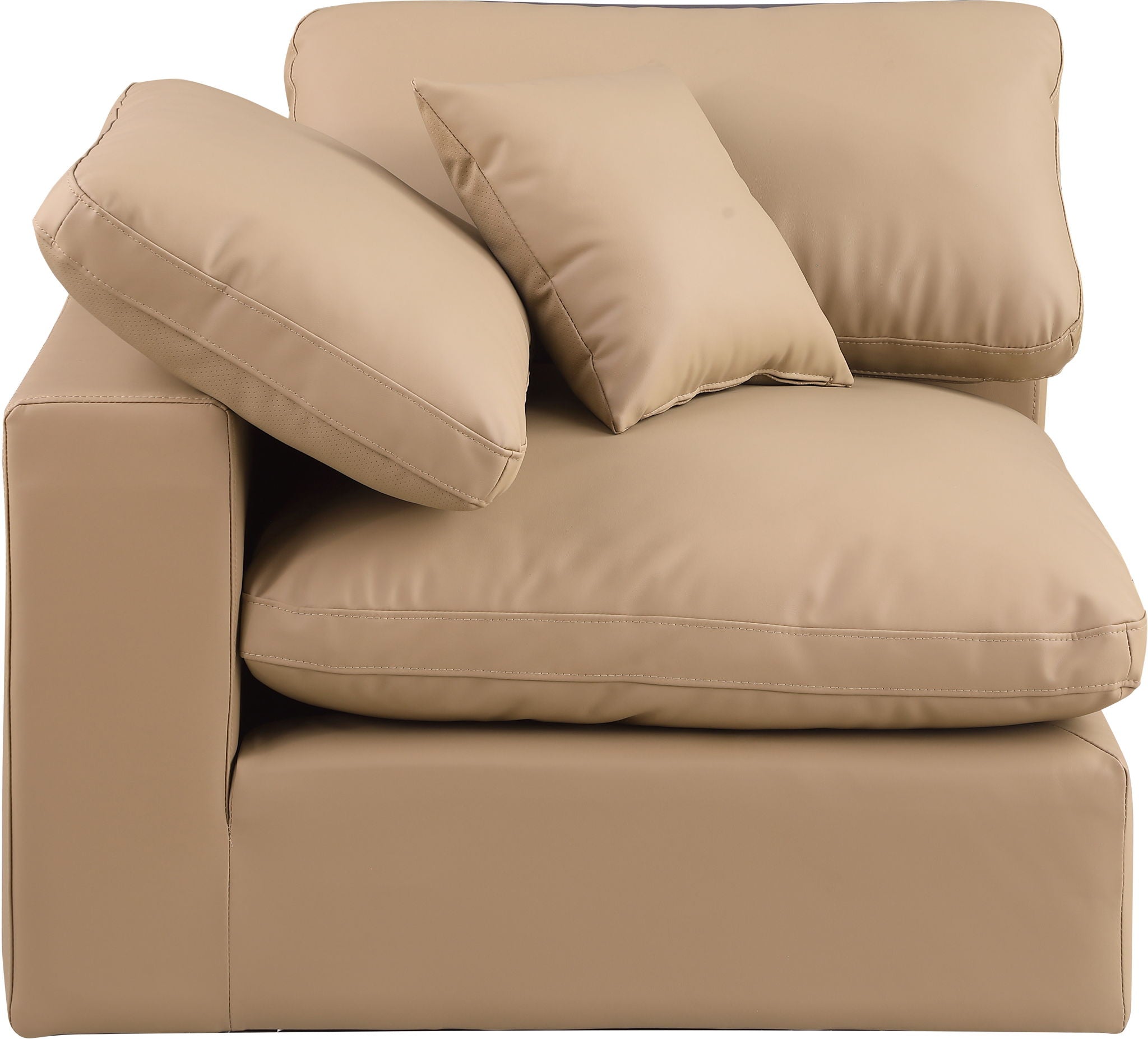 Comfy - Faux Leather Corner Chair - Tan - Urban Living Furniture (Los Angeles, CA)