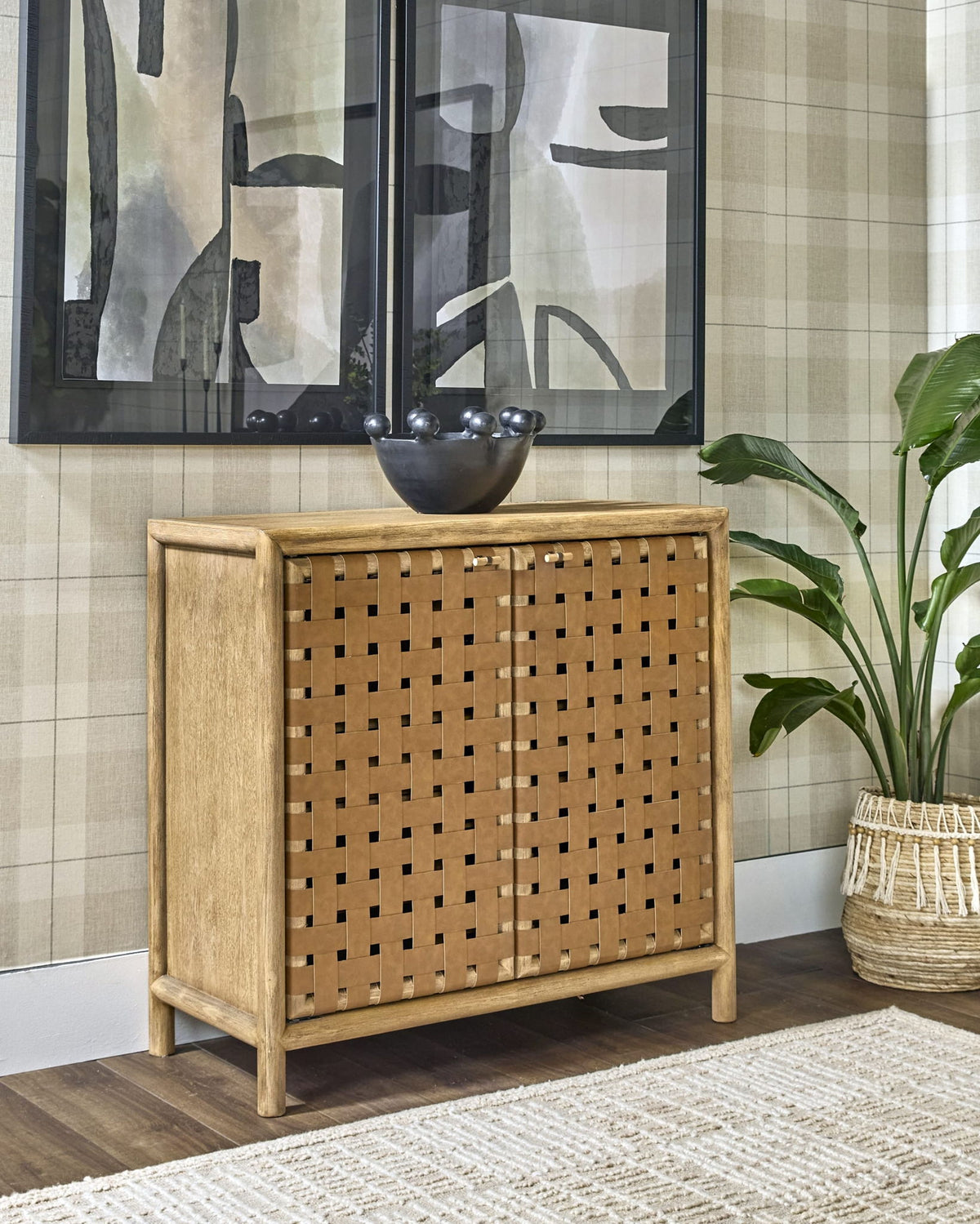 Dorsey - Weaven Bar Cabinet - Granola