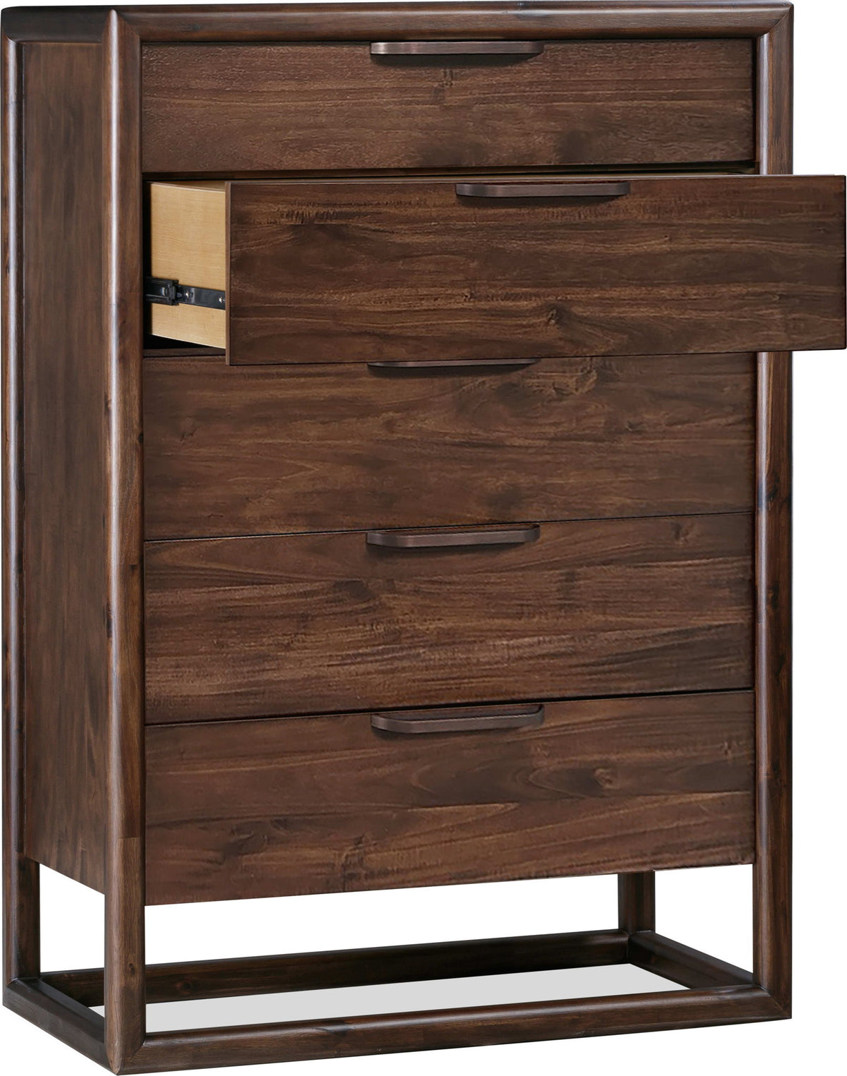 Sol - Five Drawer Acacia Wood Chest - Brown Spice