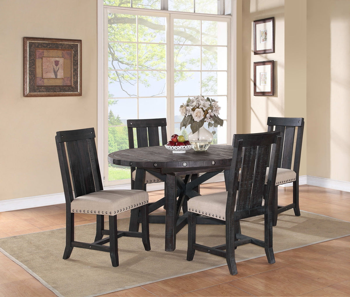 Yosemite - Solid Wood Round Extension Table - Cafe