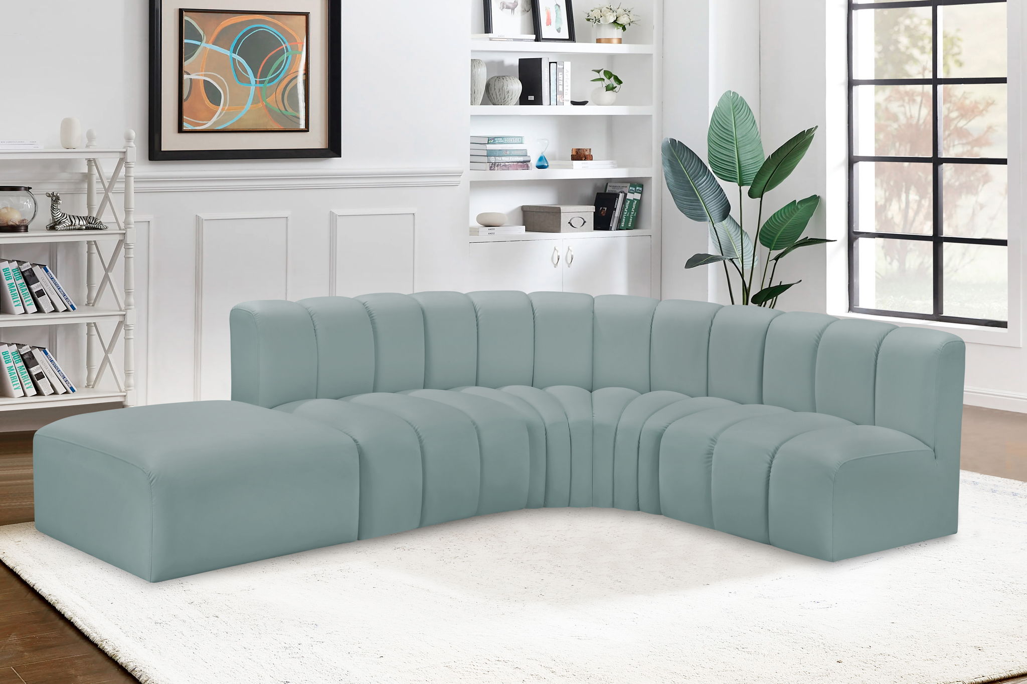 Arc - Faux Leather 5 Piece Corner Modular Sofa