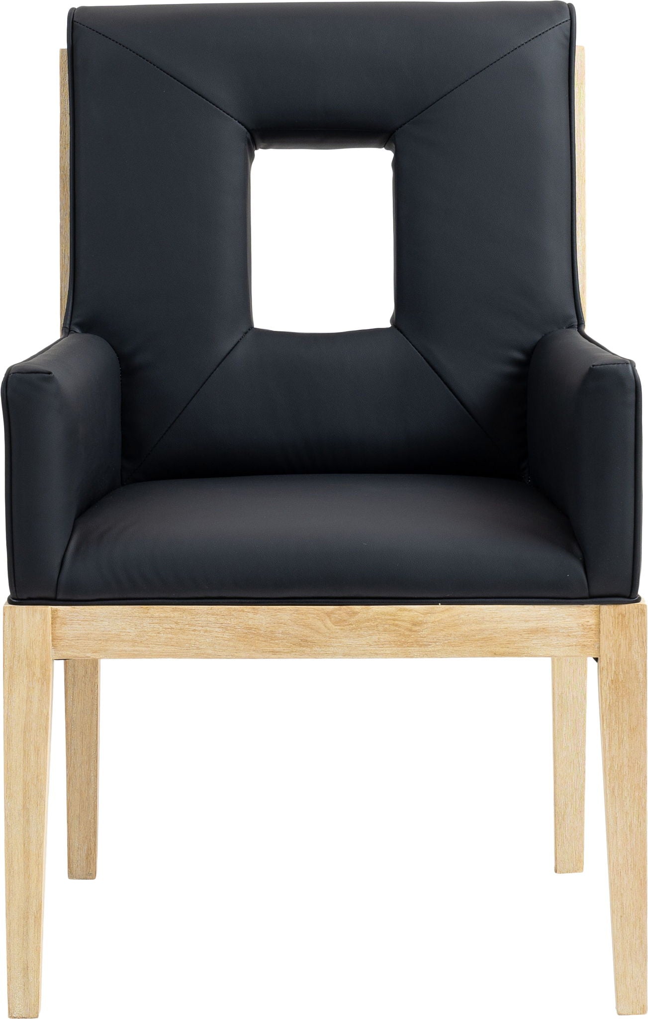 Gwendolyn - Faux Leather Dining Arm Chair With Natural Frame - Urban Living Furniture (Los Angeles, CA)