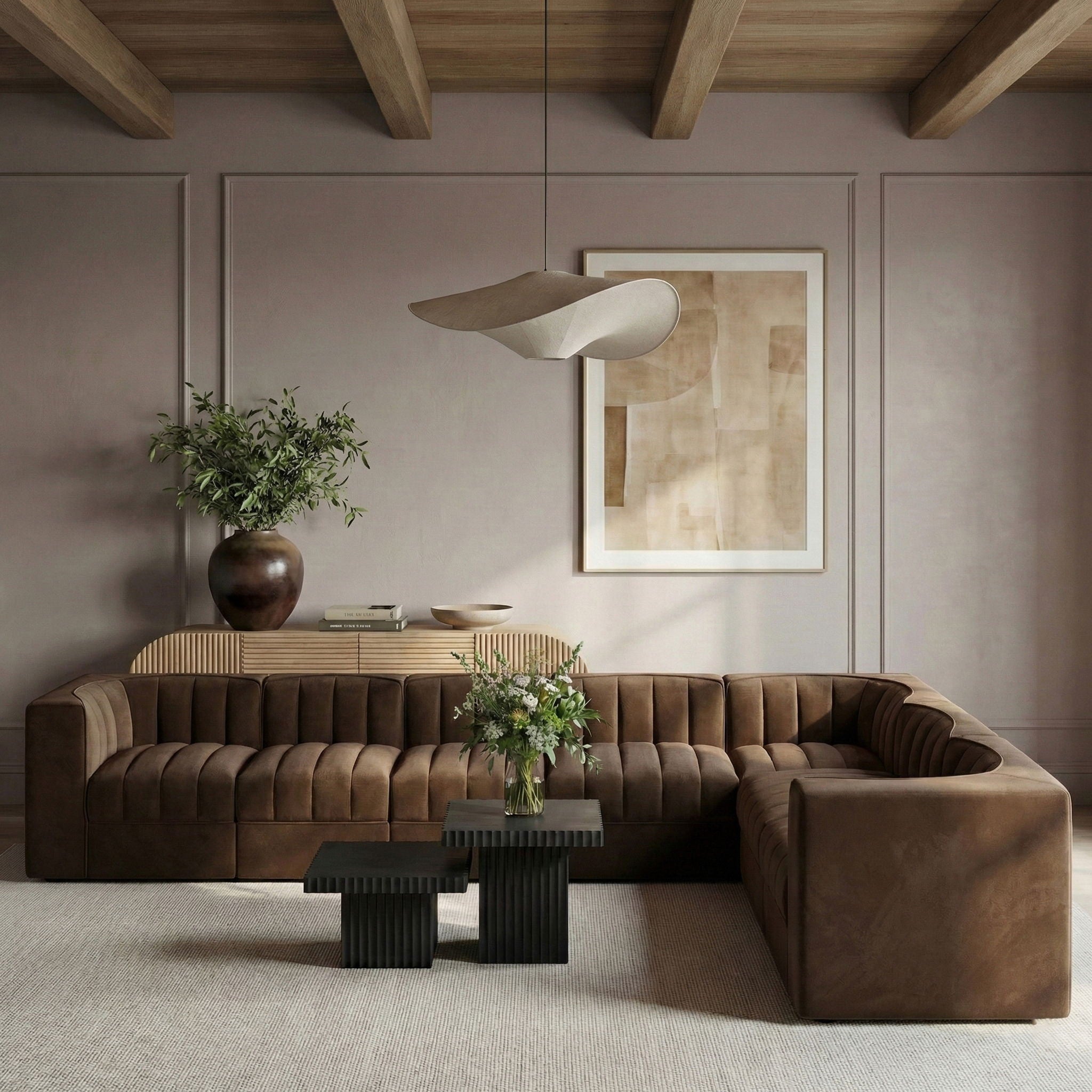 Rummi - Velvet Performance Fabric Upholstered 7 Piece Modular Sectional (With 3 Corner Chairs) - Urban Living Furniture (Los Angeles, CA)