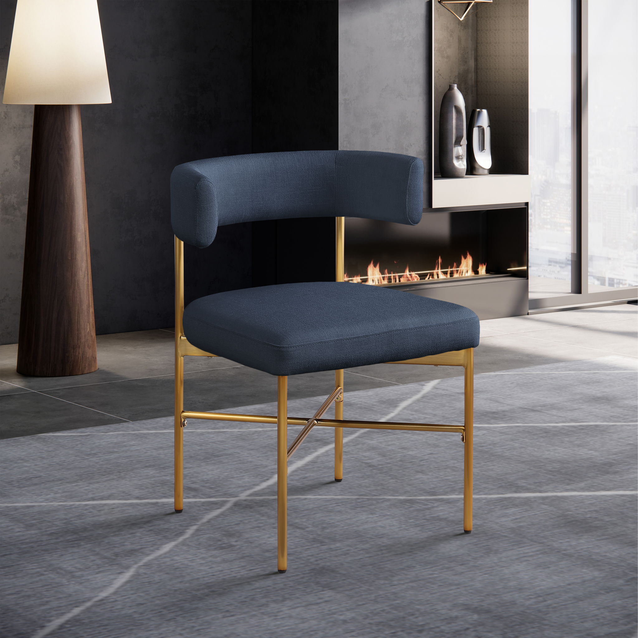 Rivage - Durable Dining Chair With Gold Frame (Set of 2) - Urban Living Furniture (Los Angeles, CA)