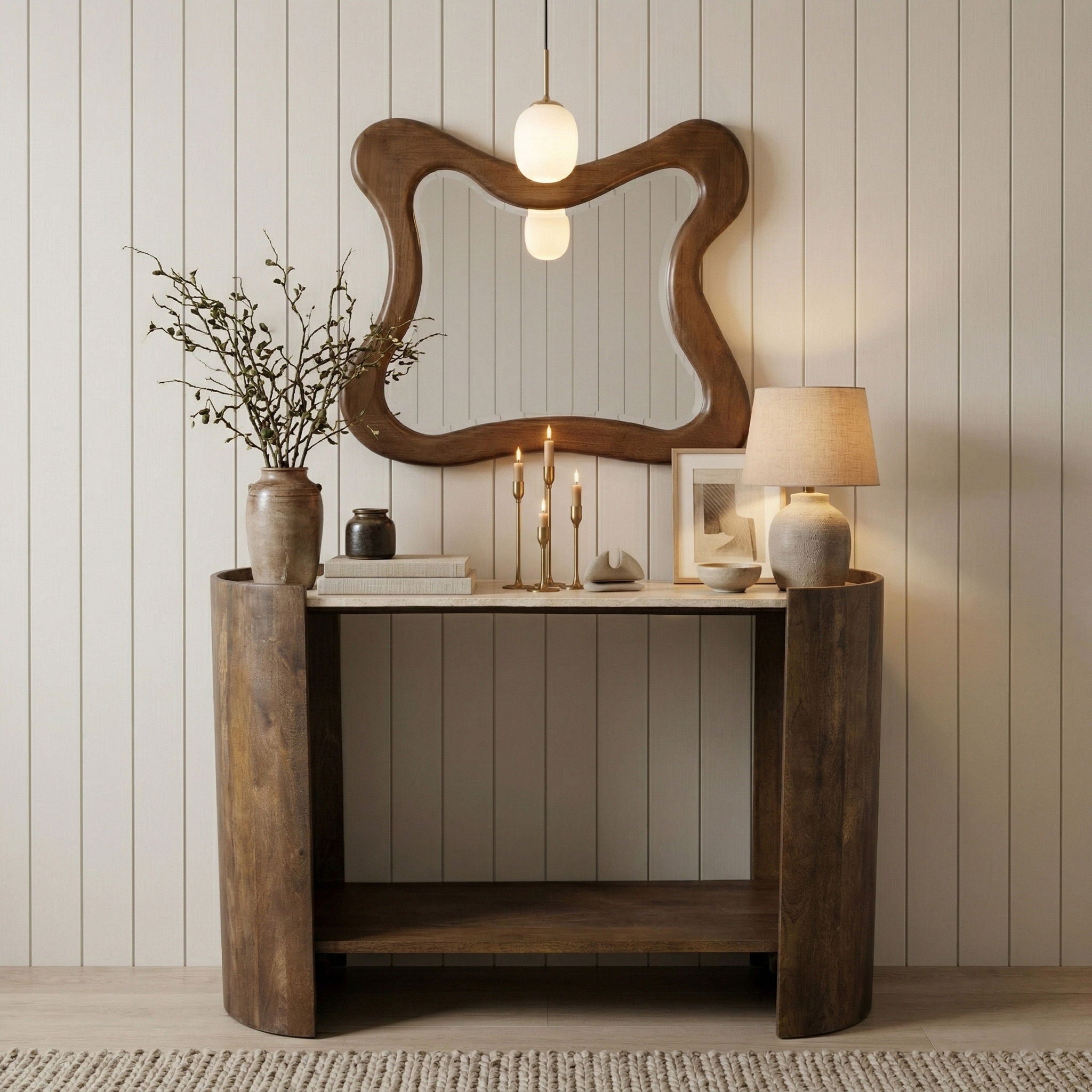 Solstice - Travertine And Mango Wood Table - Urban Living Furniture (Los Angeles, CA)