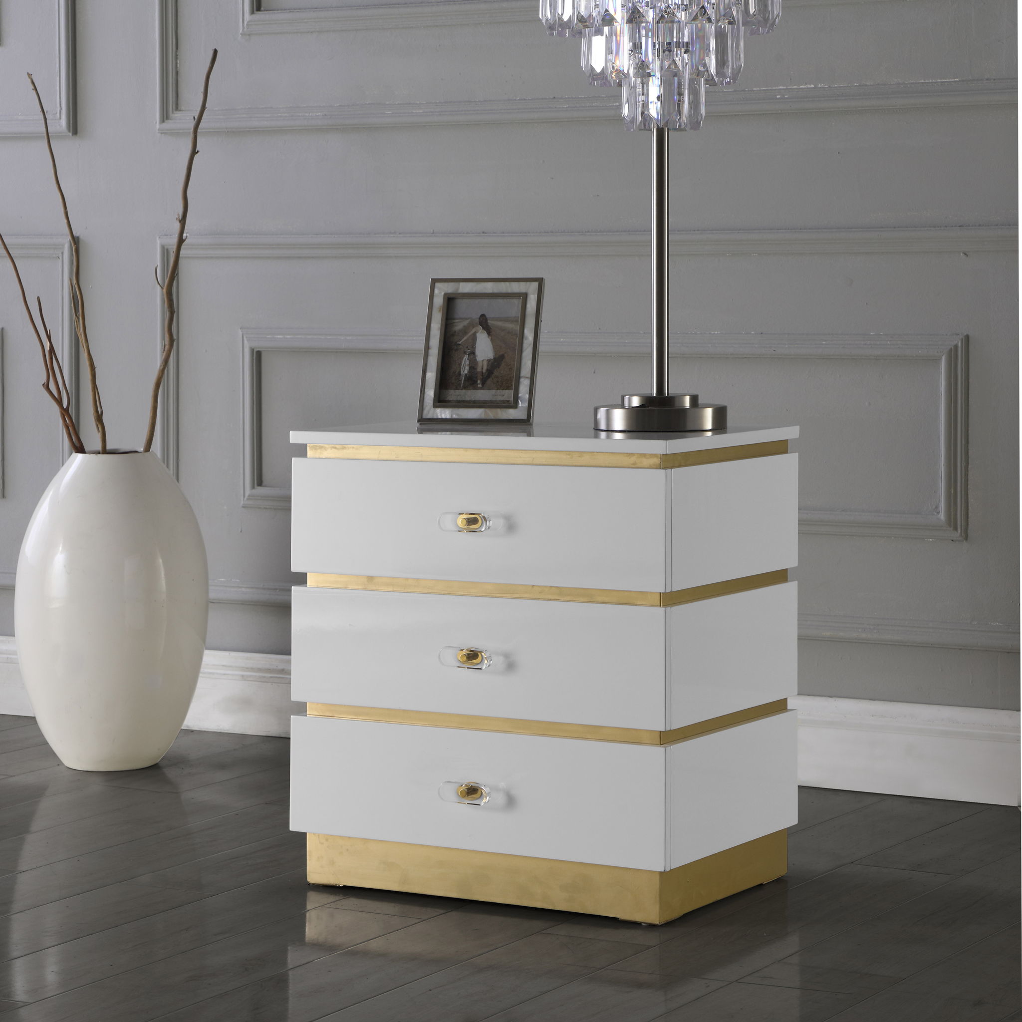 Esme - Side Table - White Lacquer - Urban Living Furniture (Los Angeles, CA)