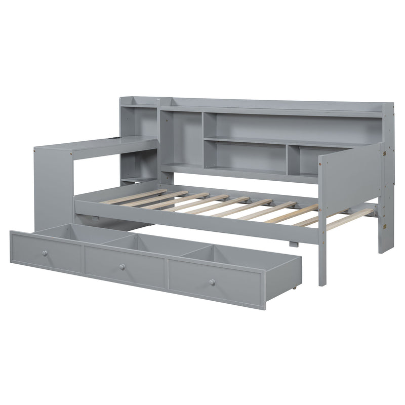 Daybed With 3 Drawers USB Ports And Desk - Urban Living Furniture (Los Angeles, CA)