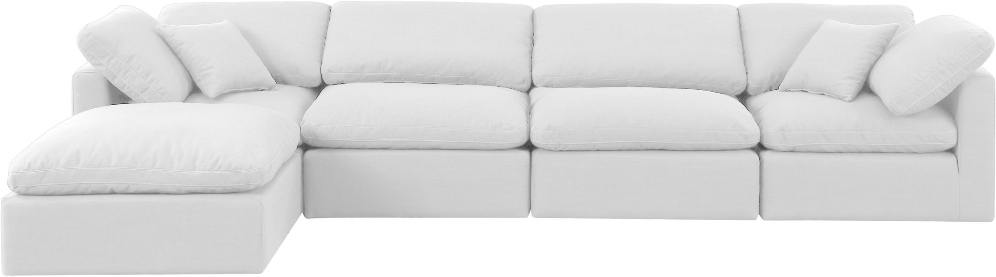 Indulge - Linen 5 Piece Modular Sectional With Chaise - White - Urban Living Furniture (Los Angeles, CA)
