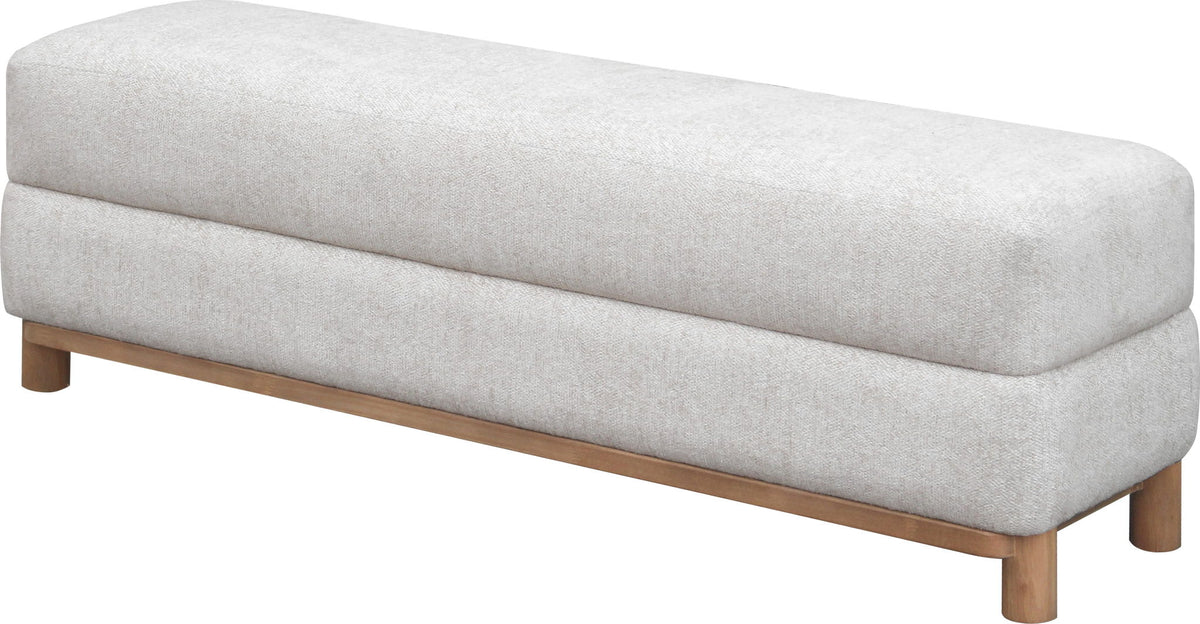 Hollis - Wooden / Upholstered Bench - Beige / Cabin Glow