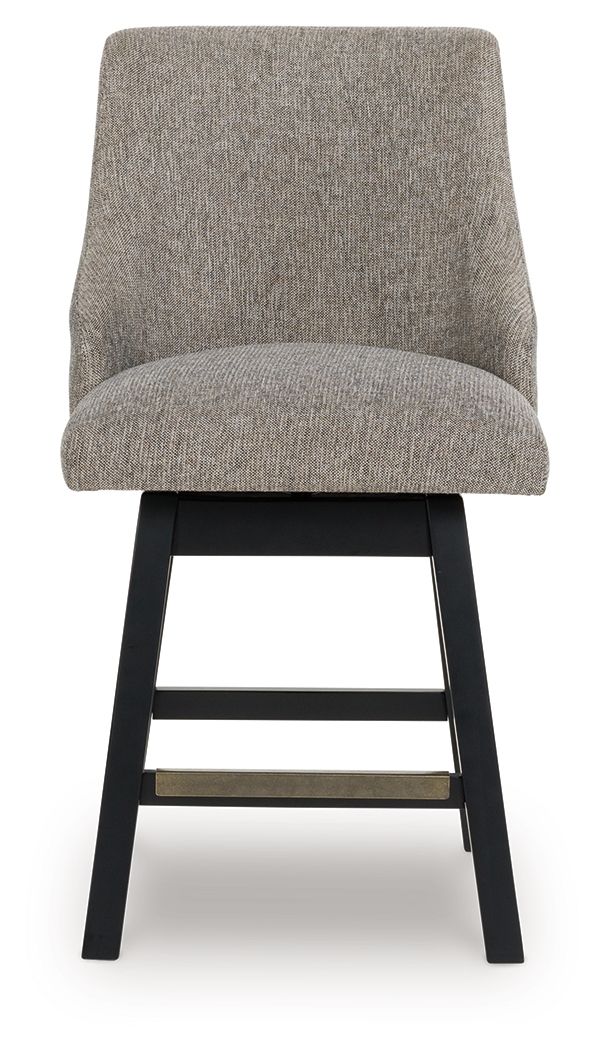 Neymorton - Dark Grayish Brown - Upholstered Swivel Barstool (Set of 2) - Urban Living Furniture (Los Angeles, CA)