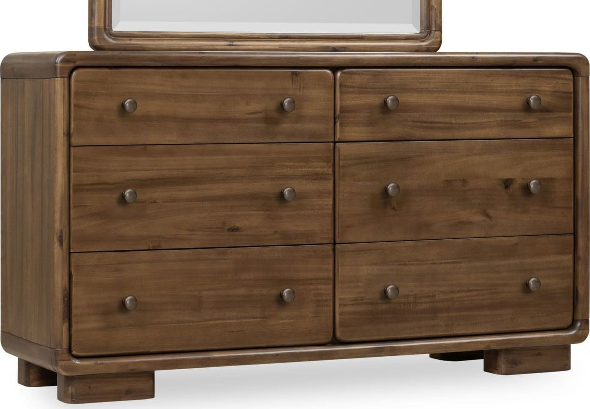 Boka - Six Drawer Acacia Wood Dresser - Impala