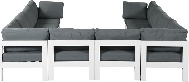Nizuc - Outdoor Patio 10 Piece Modular Sectional With White Frame