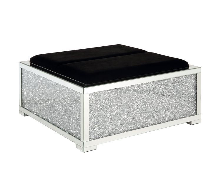 Noralie - Ottoman With Storage - Mirrored & Faux Diamonds - Urban Living Furniture (Los Angeles, CA)