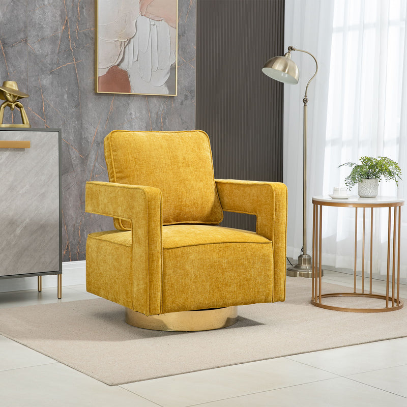 Swivel Accent Open Back Chair Modern Comfy Sofa Chair With Base