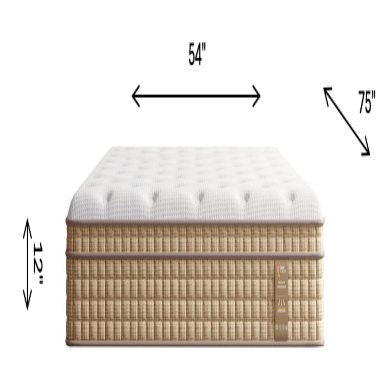 12" Full Size Hybrid Mattress With Innersprings & Gel Memory Foam - Beige / White