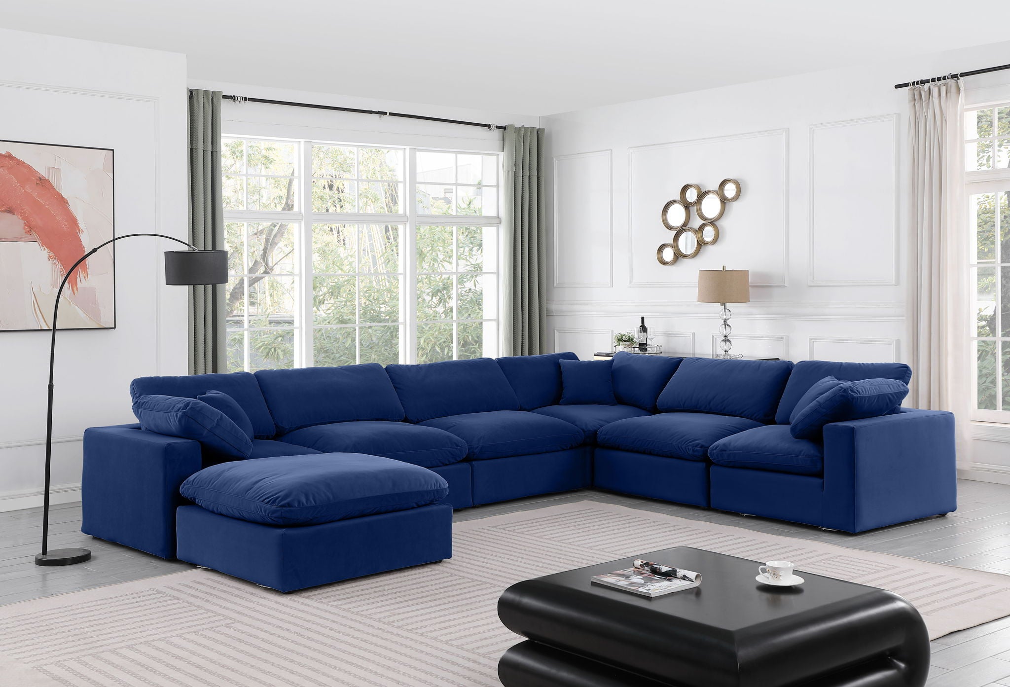 Comfy - 7 Piece Velvet Modular Sectional With Chaise - Urban Living Furniture (Los Angeles, CA)