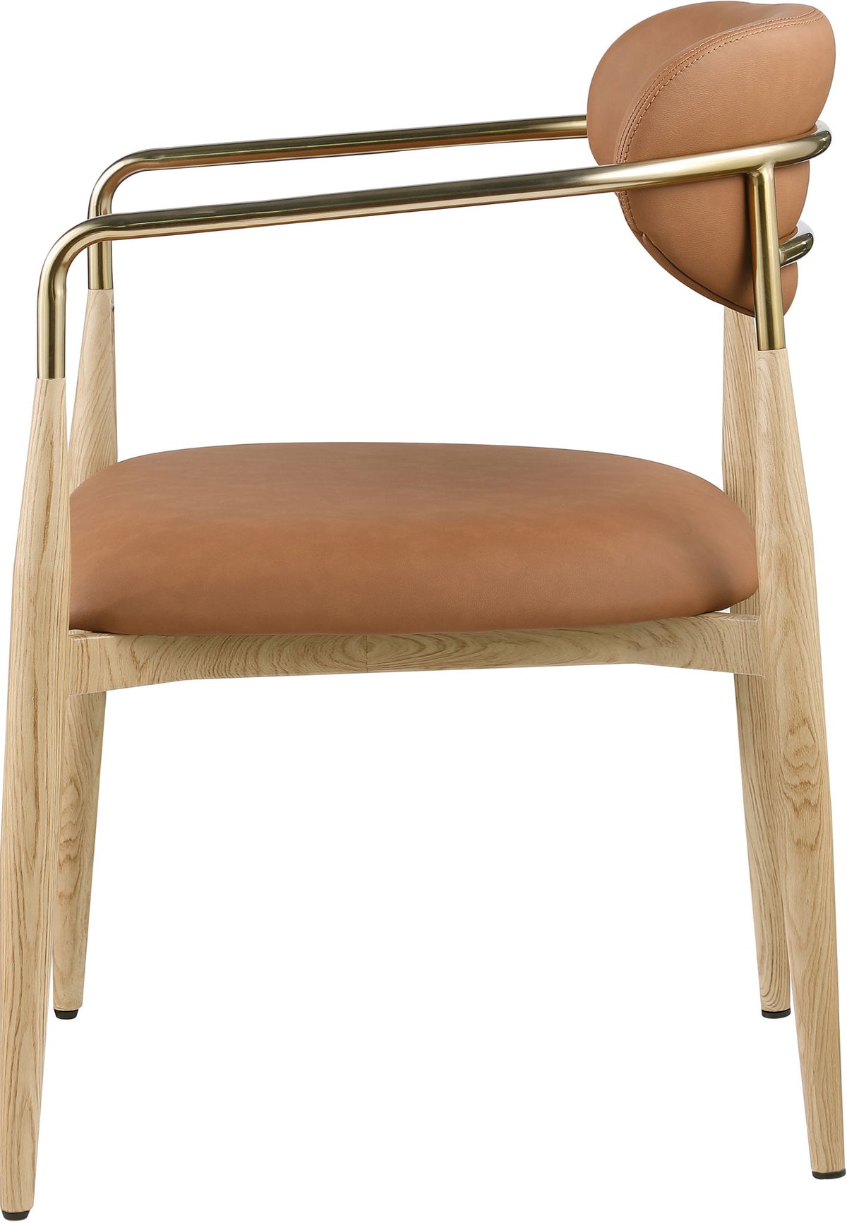 Ronda - Vegan Leather Upholstered Dining Arm Chair - Natural Legs