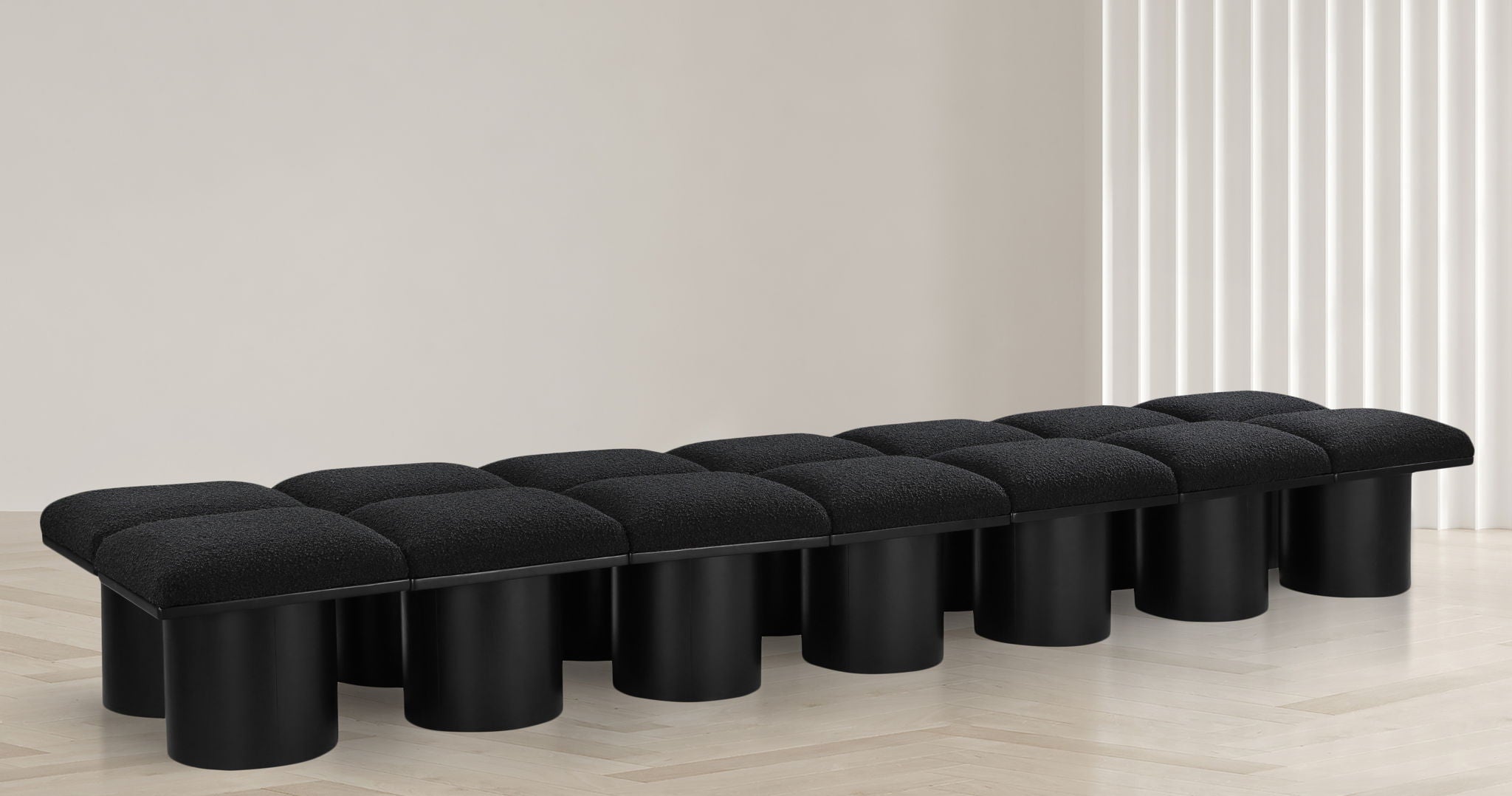 Pavilion - 14 Piece Modular Bench With Black Base