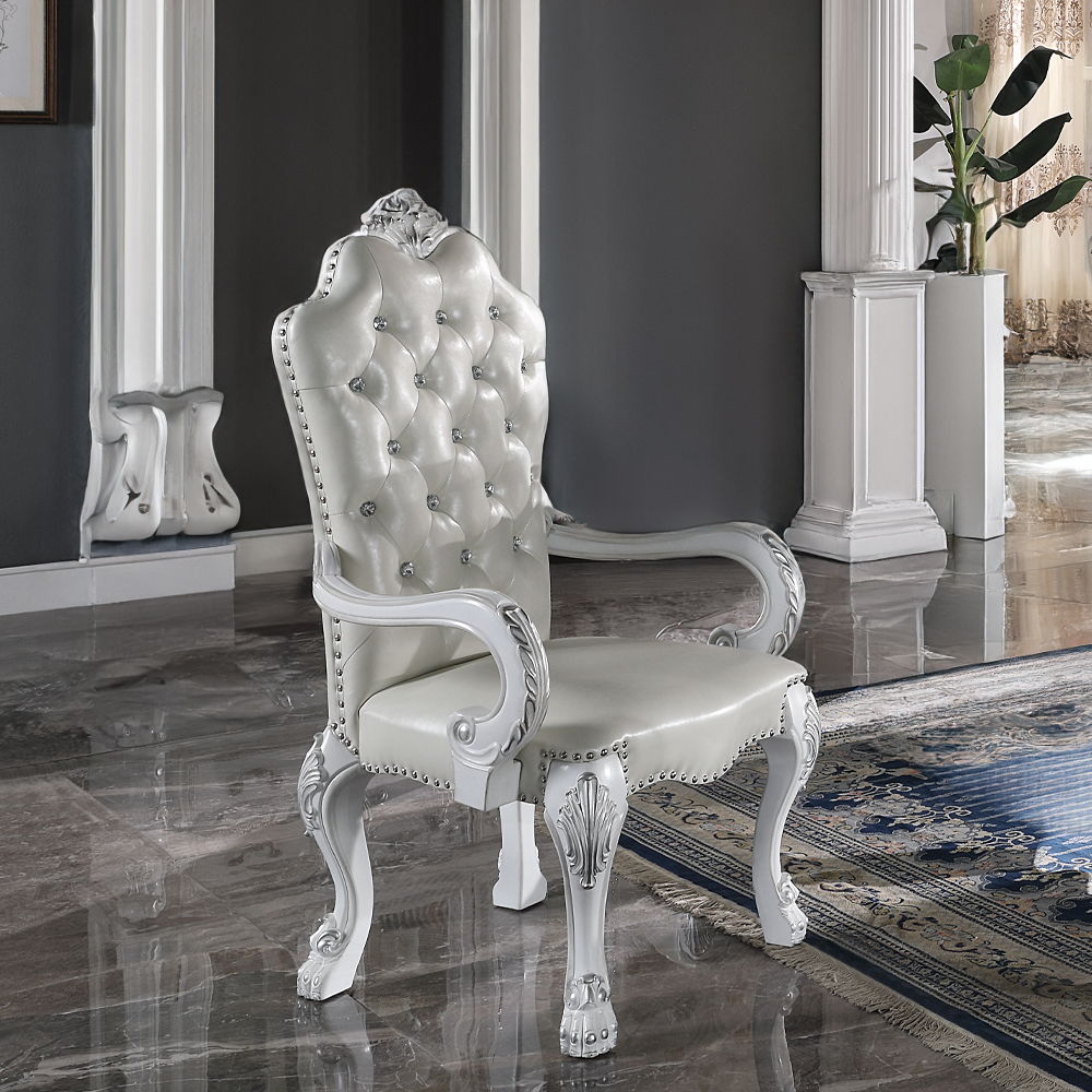 Dresden - Arm Chair (Set of 2) - Synthetic Leather & Bone White - Urban Living Furniture (Los Angeles, CA)