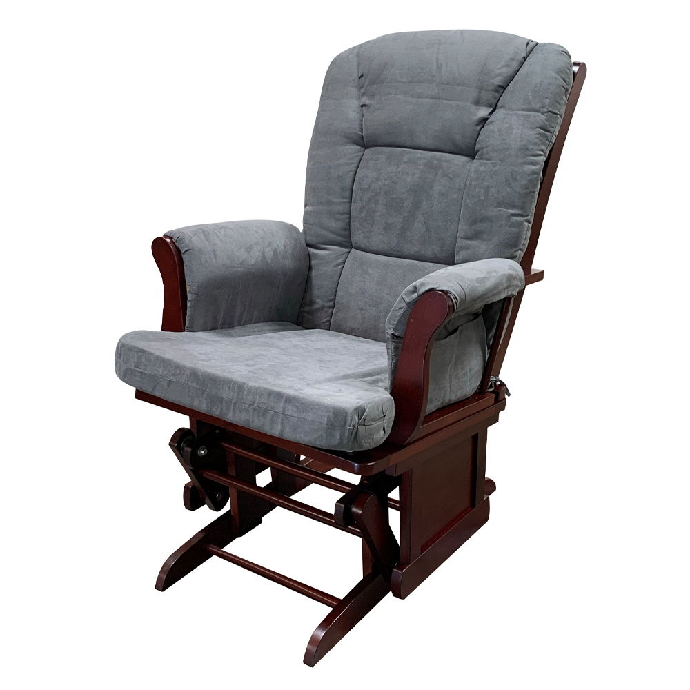 Adeliza - Glider Chair & Ottoman - Gray Microfiber & Cherry - Urban Living Furniture (Los Angeles, CA)