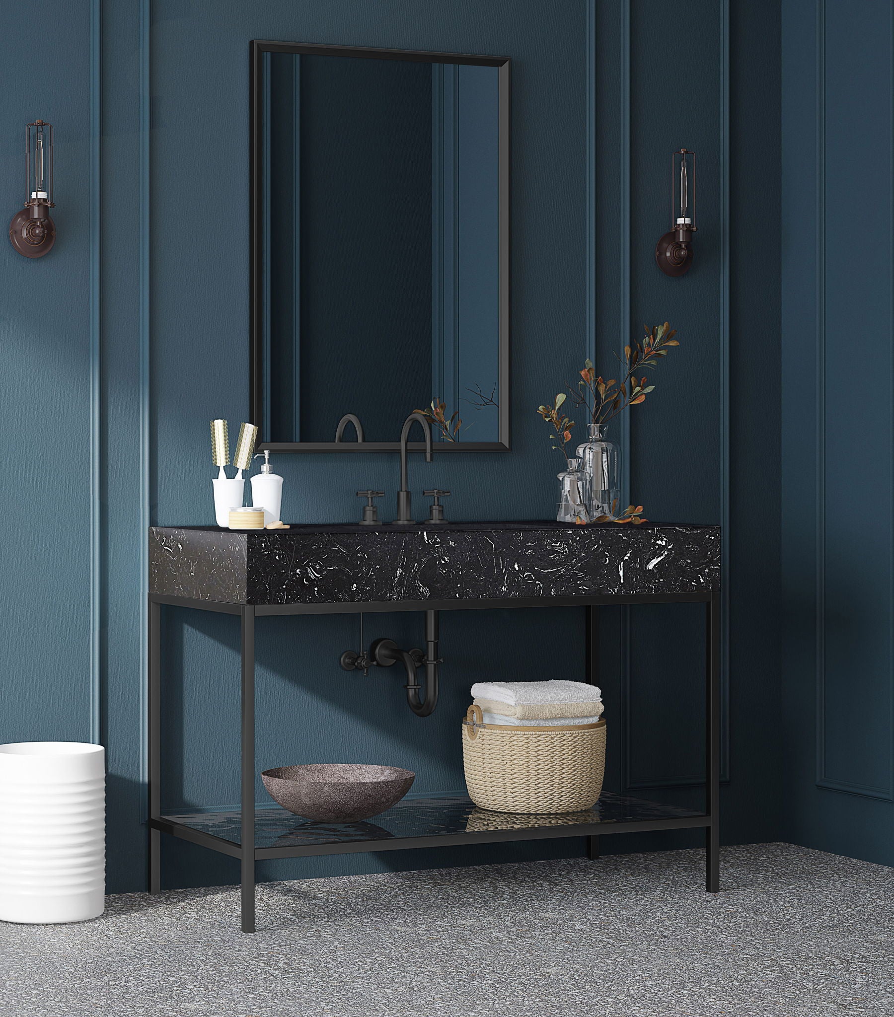 Marmo - Engineered Marble Bathroom Vanity With Black Base - Urban Living Furniture (Los Angeles, CA)