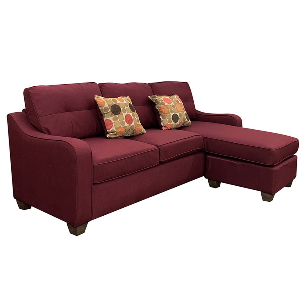 Cleavon II - Reversible Sectional Sofa & Ottoman With 2 Pillows - Red Linen - Urban Living Furniture (Los Angeles, CA)
